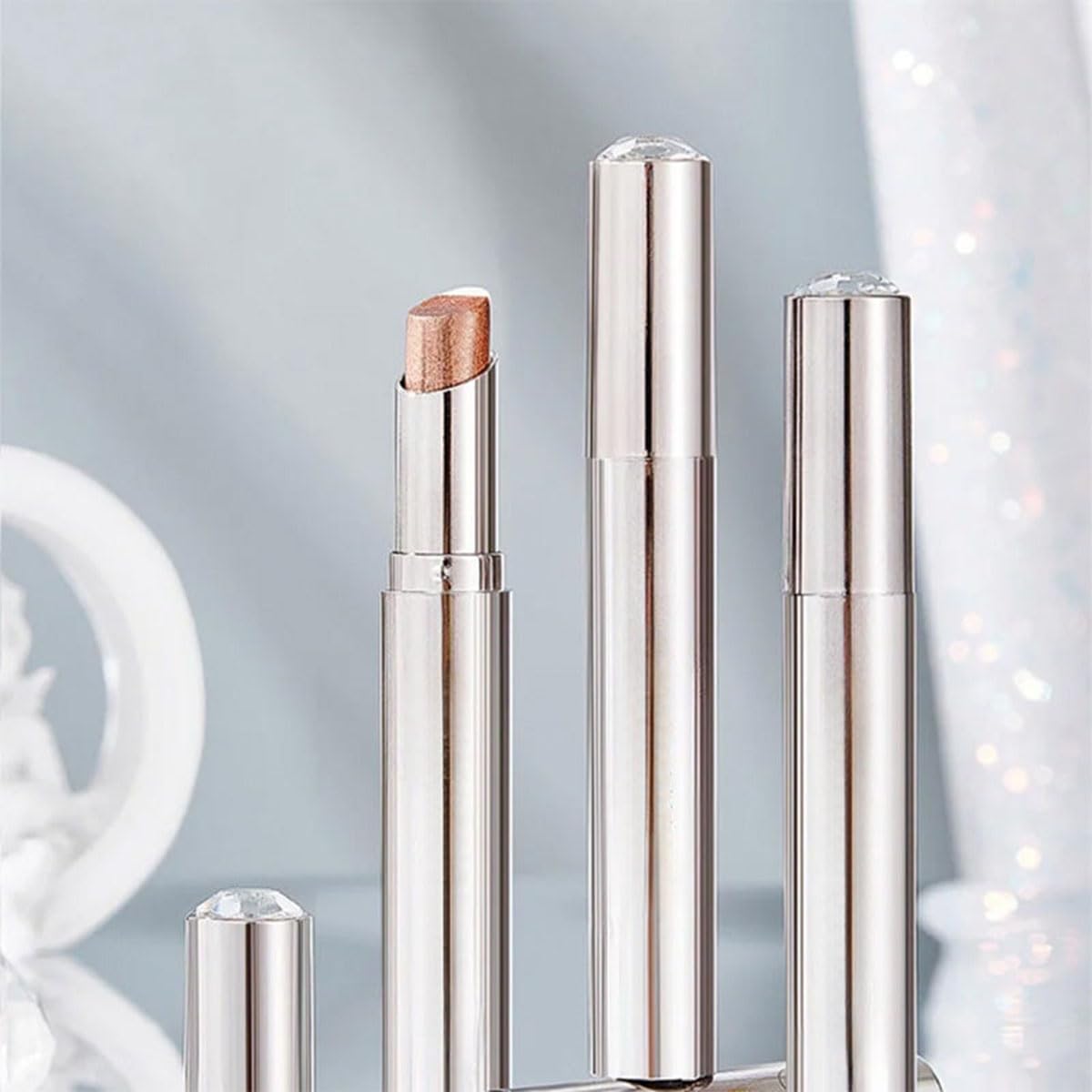 Dégradé imperméable Shimmer Eye-Shadow 3 Tone Stick,Stick de fard à paupières triple couleur Waterproof Shimmer Gradient,Maquillage des yeux sans effort (01#Coffee)
