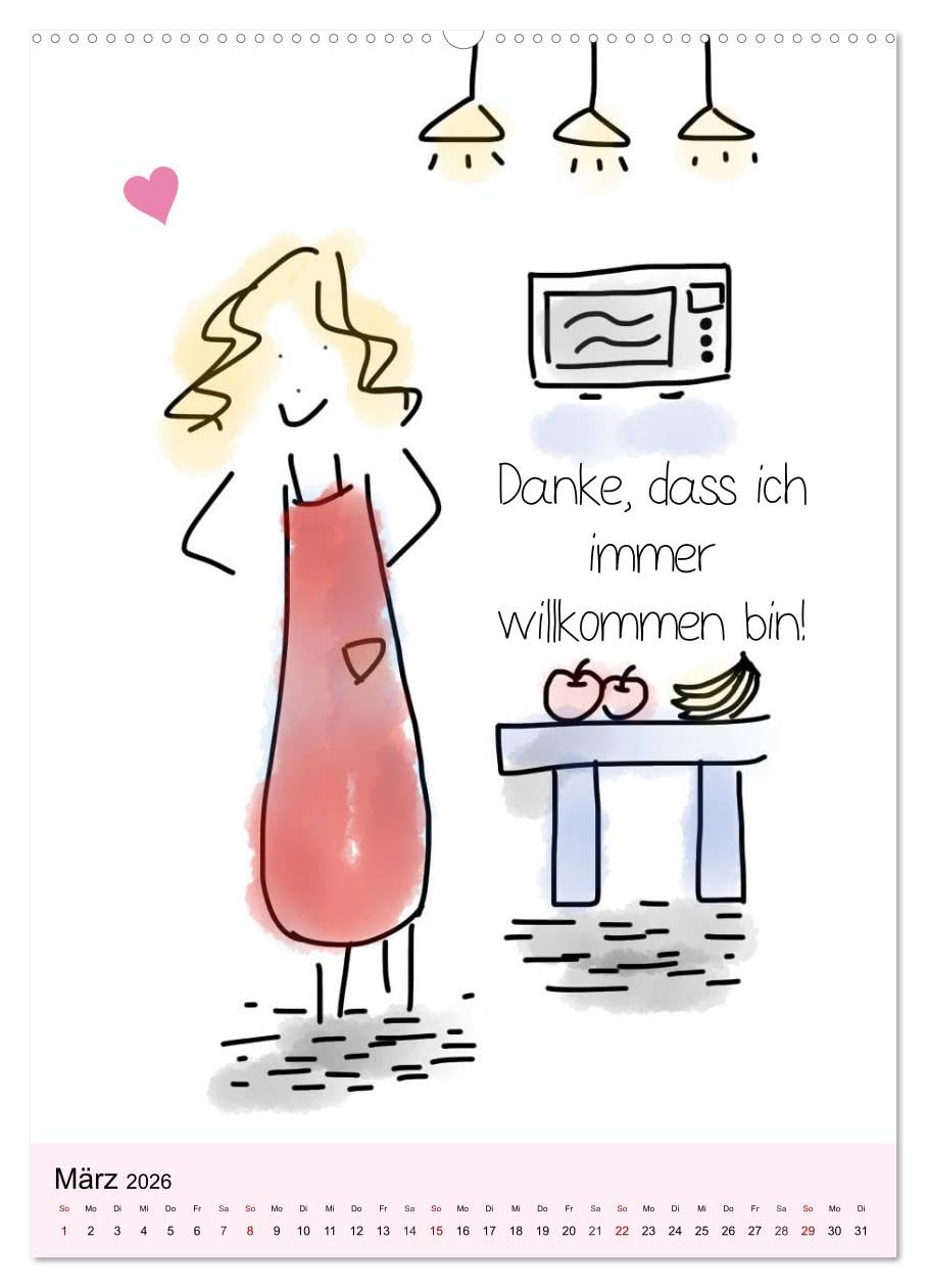 Freundin für immer! Sprüche-Kalender für Seelenverwandte! (hochwertiger Premium Wandkalender 2026 DIN A2 hoch), Kunstdruck in Hochglanz: Danke sagen! ... für die beste Freundin! (CALVENDO Menschen)