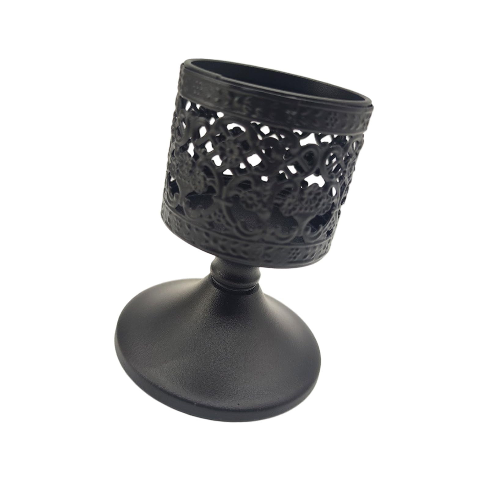Ekoama Elegant European Wrought Iron Candle Holders With Intricate Cutout Design For Home Table Decors And Romantics Ambiances