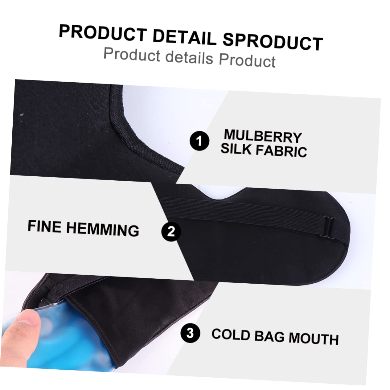 minkissy 3stücke Schlafmaske Aus Seide Mit Verstellbarem Kopfband Lichtundurchlässige Augenmaske Für Erholsamen Schlaf Für Reisen Und Zuhause Schwarz