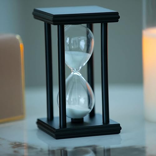 Temporizadores de arena de reloj de arena de 30 minutos, temporizador de arena grande para regalo, vidrio de arena decorativo de madera,