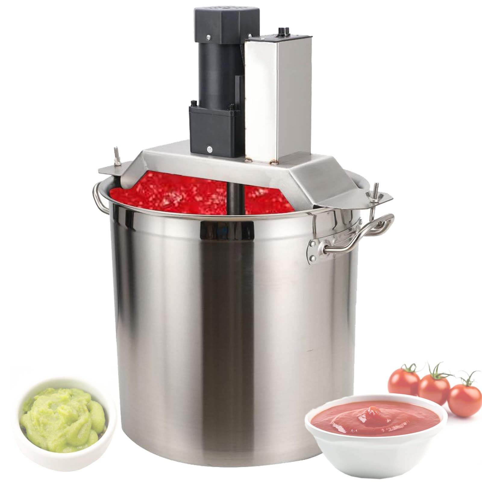 Commercial Electric Food Stirrer Pot Stand Mixer for Restaurant Food Factory Home Cooking, Stainless Steel Hot Pot Seasoning Bottom Soup Sauce Stirrer Machine with 25L/40L/60L/85L Pot,60L