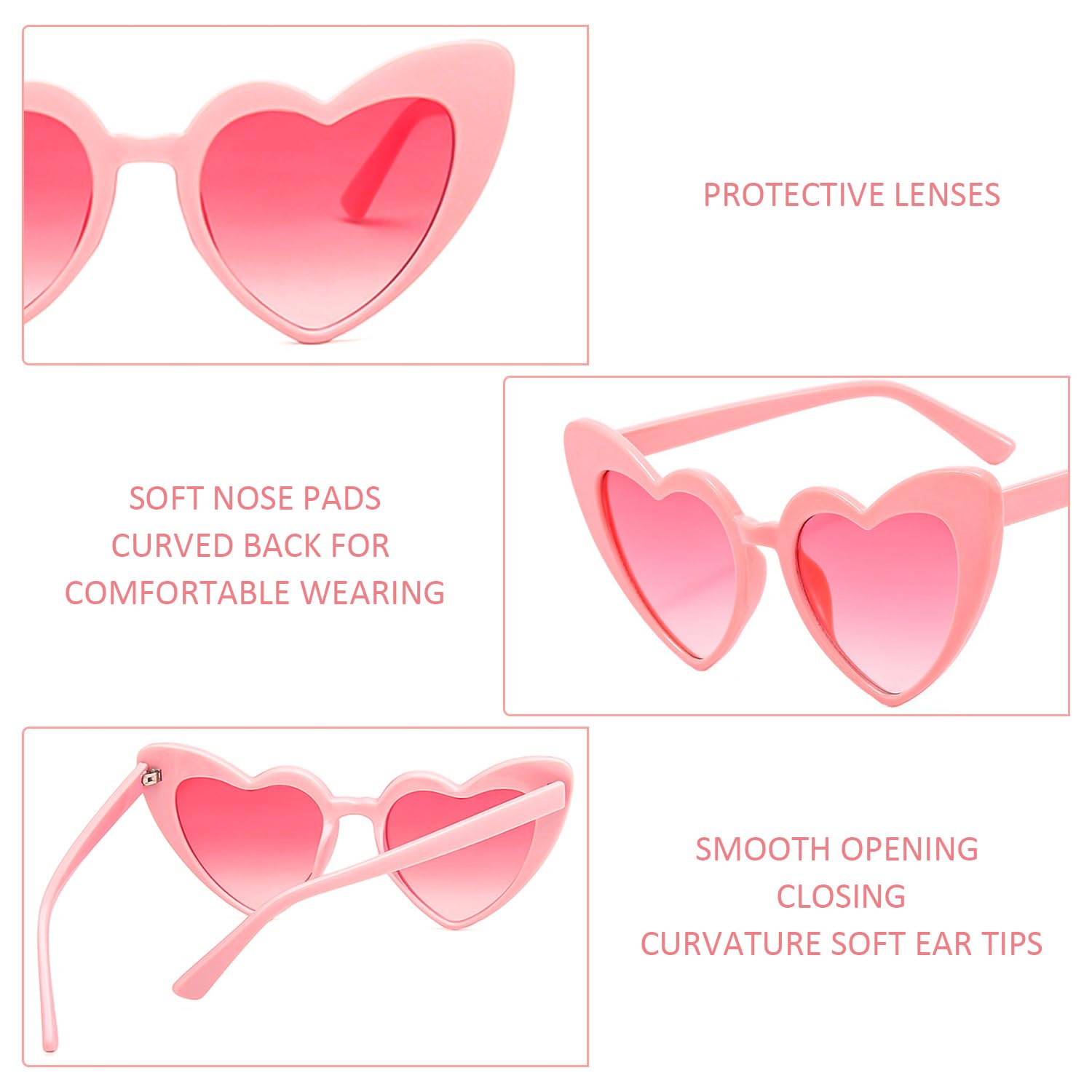 XMNIVATE 8Pcs Love Sunglasses, Multicolor Peach Heart Shaped Glasses, Heart Shaped Sunglasses, Retro Glasses, Unisex - Image 3