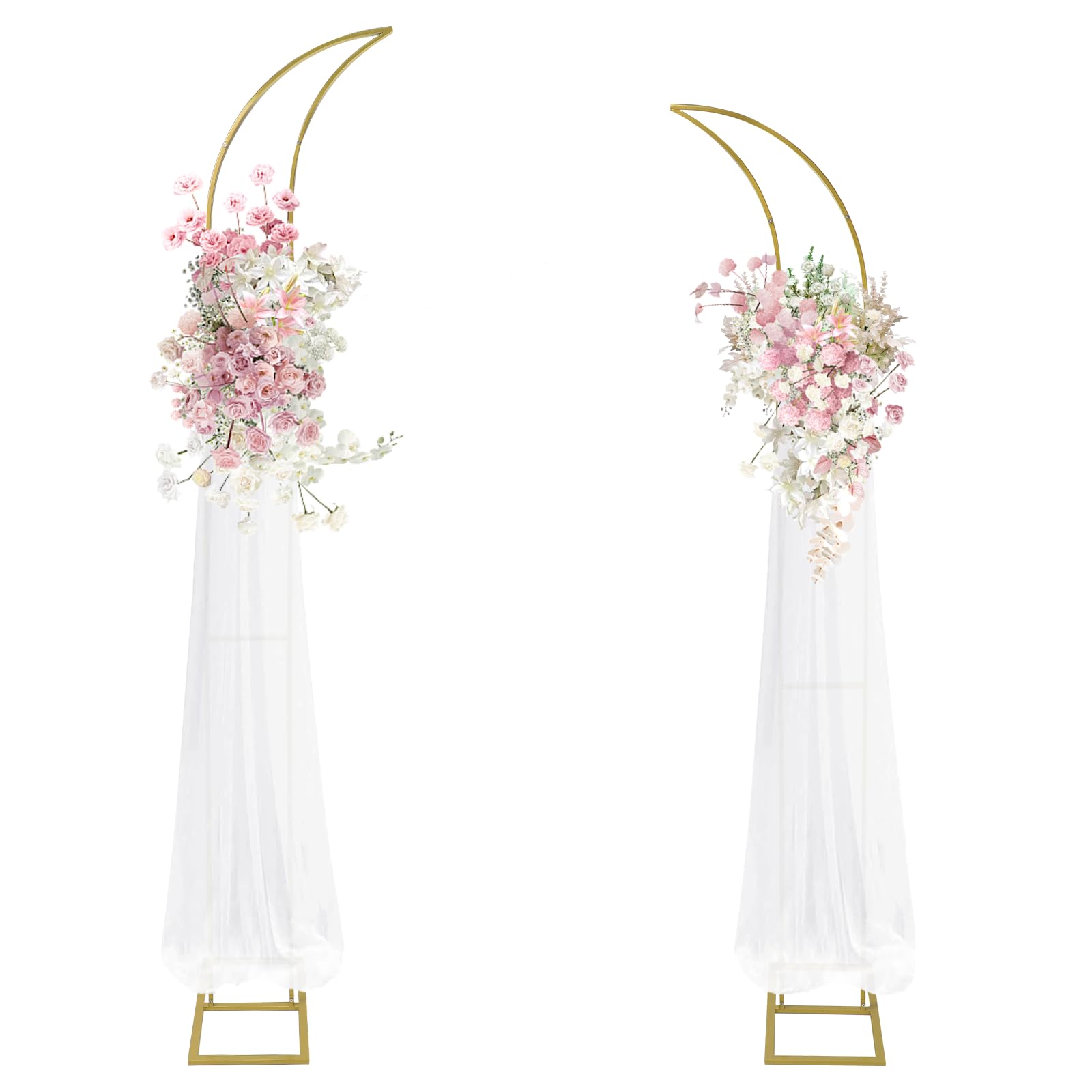 Lot de 2 arche Mariage, Support de Toile de Fond en Métal, Arche Anniversaire Cérémonie, Décoration Jardin