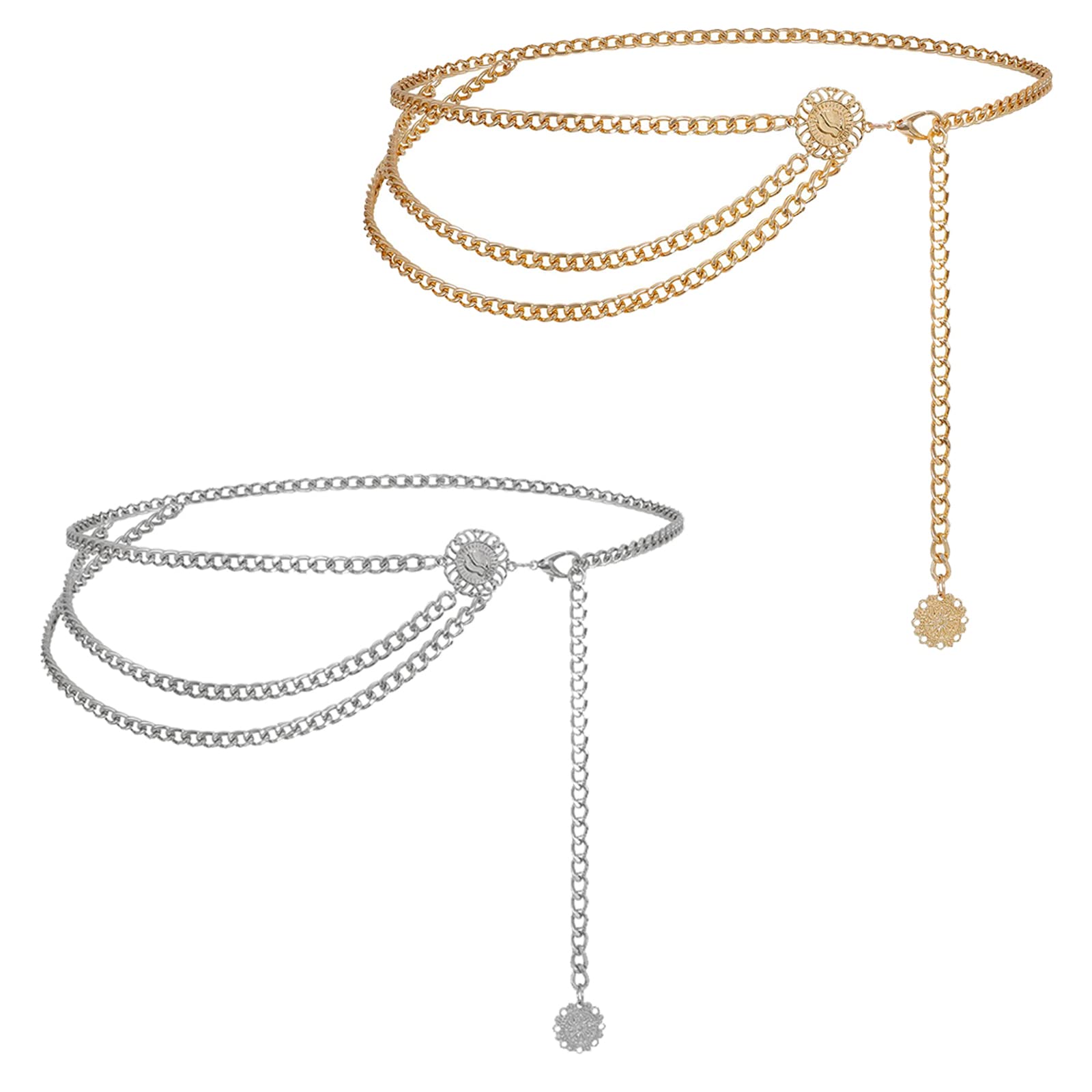 CUHZA 1 Pcs Chaînes De Taille Ceinture Chaîne Dorée Multicouche Pour Femmes Filles Chaîne Pour Ceinture Réglable Chaîne Ventre Chaîne De Corps