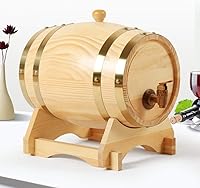 Vista 6 de Barril de vino de roble vintage barril de envejecimiento de madera para whisky, cerveza, vino, tequila (madera, 3L)