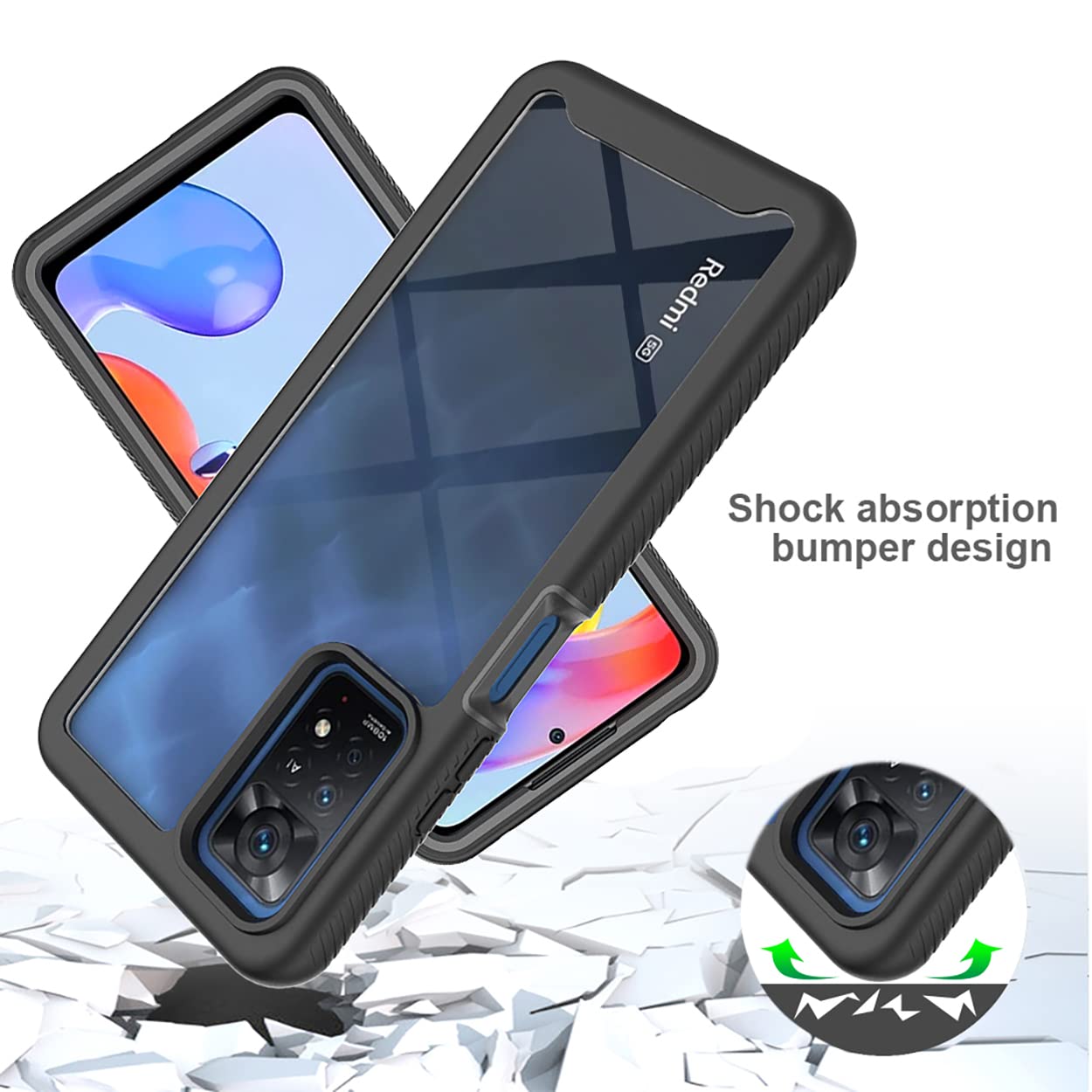 Cover Rigida Per Xiaomi Redmi Note 11 Pro 4G/5G | Custodia Antiurto 360° Con Doppio Strato TPU E PC, Trasparente E Viola Chiaro