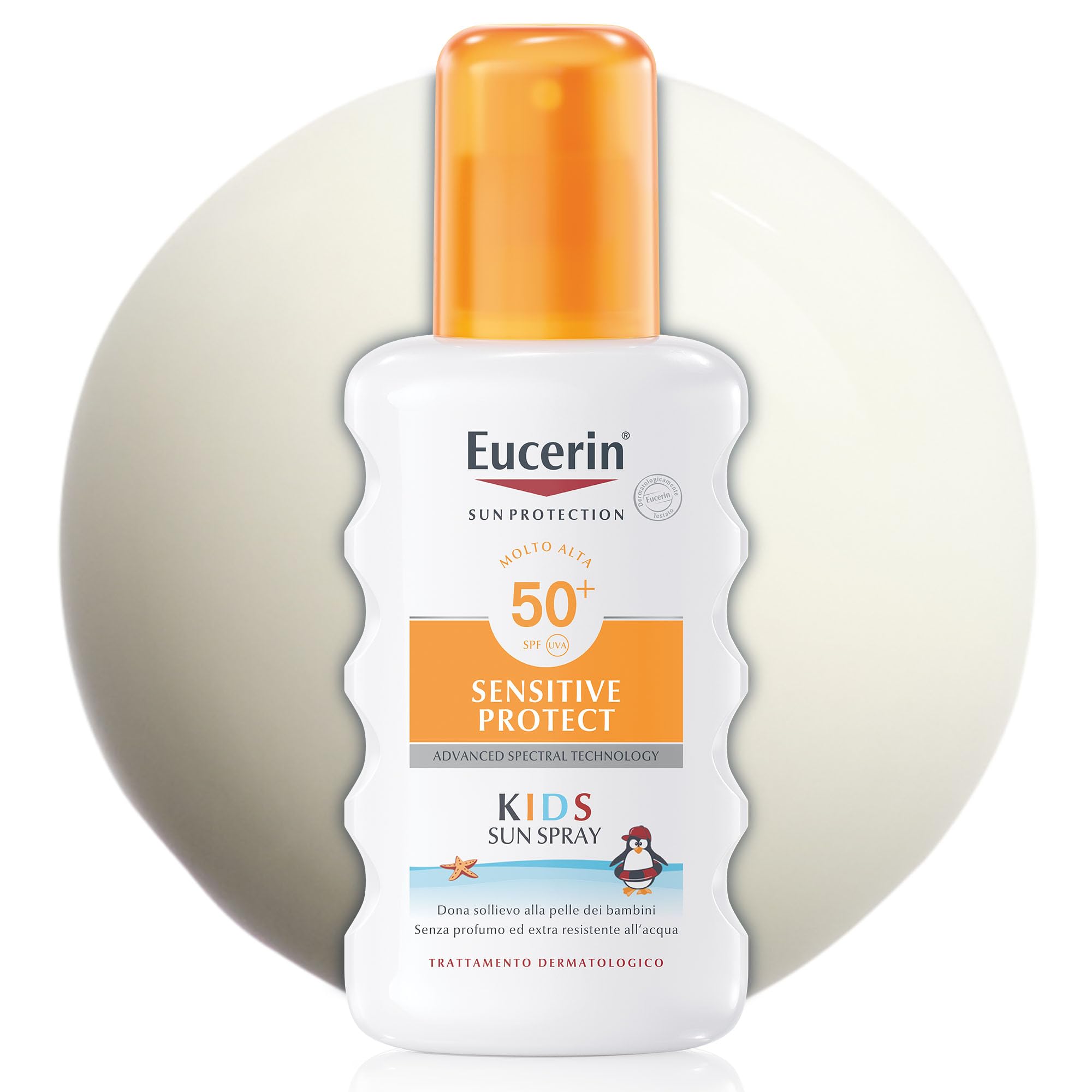 Eucerin Sensitive Protect Kids Trigger Spray SPF 50+ 200 ml, Crema solare 50+ bambini con filtri UV, Protezione solare 50+ bambini spray resistente all'acqua e adatta per pelle sensibile