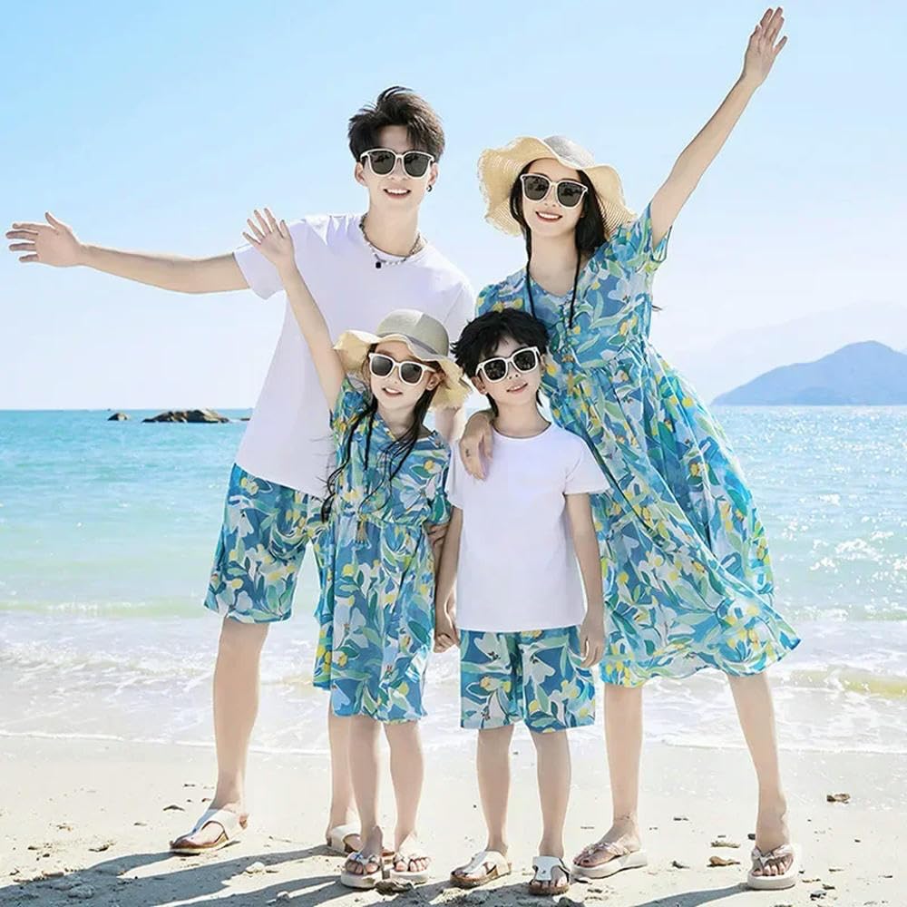 ZBDP - Set di camicie da spiaggia per coppie, figlio, genitore-figlio, con lo stesso vestito, per le vacanze, per la famiglia