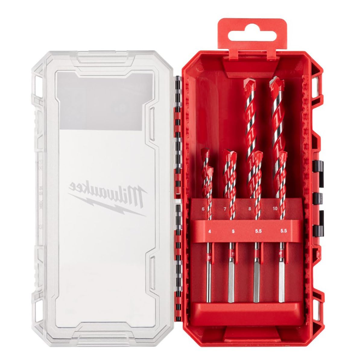 MILWAUKEE Juego de 8 brocas para taladro para hormigón, serie Premium | Rango Ø4-10 mm con caja Packout