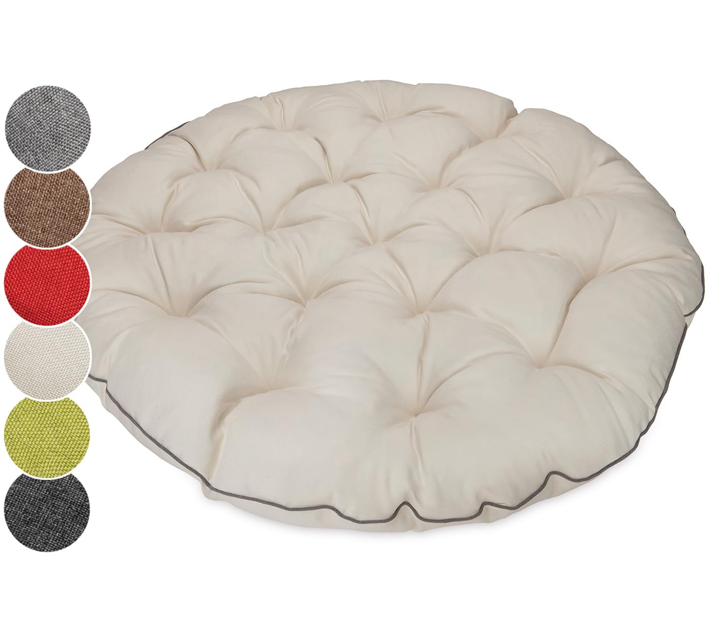 Cuscino Papasan Rotondo Ø 120 cm Impermeabile Resistente UV per Poltrona Rattan e Sedia Sospesa
