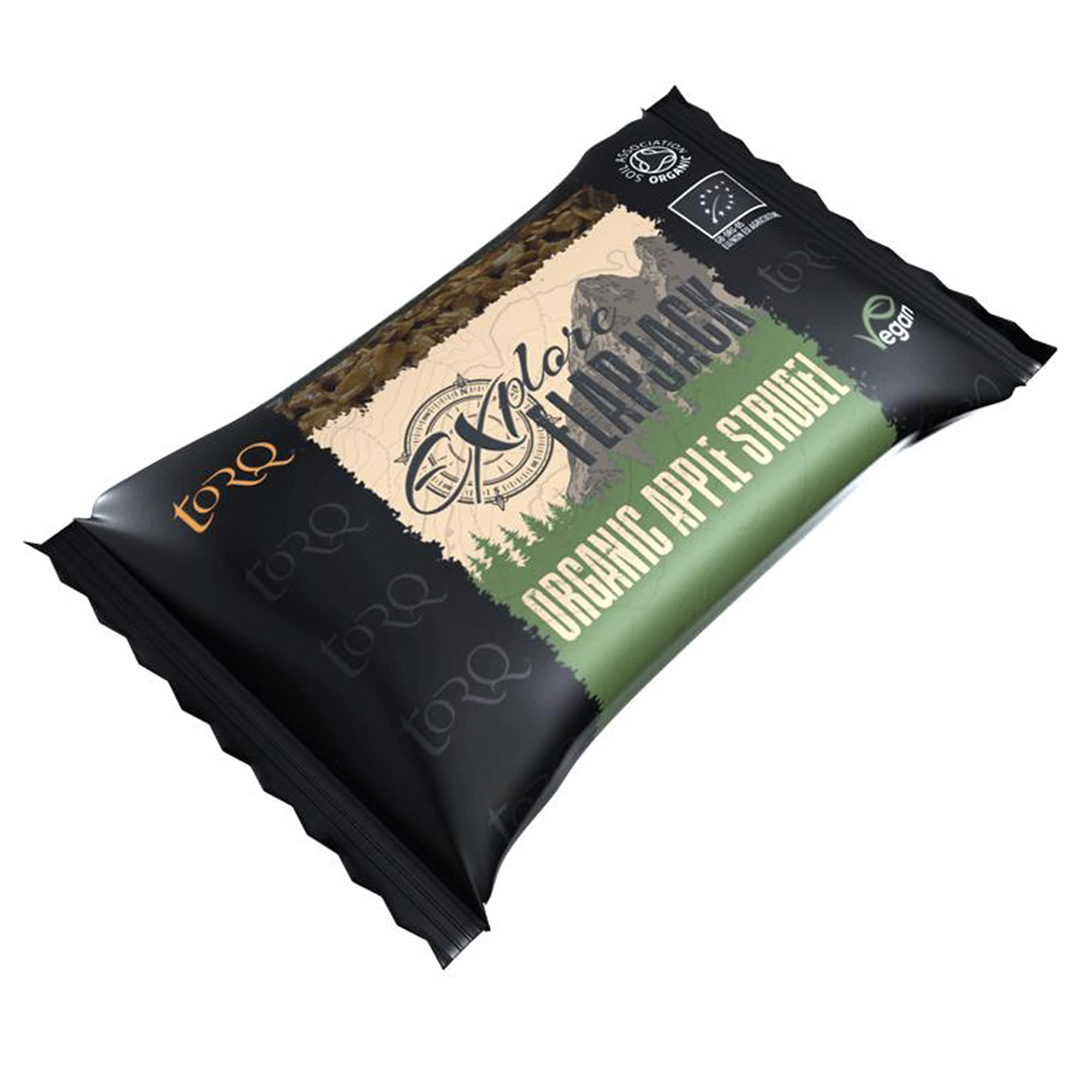 Torq Explore Flapjack Strudel di Mele a base vegetale - Snack nutrizionali vegani per corsa, ciclismo, sport - Barrette energetiche Flapjacks di resistenza - Confezione da 20
