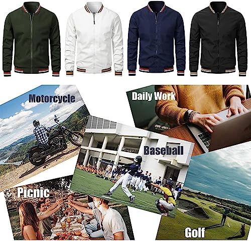 Men's Baseball Jackets for C.a.n-a.m Zip Bomber Jacket Lightweight Shell Jacket Motorcycle Jacket Thin Coat-Black-1||Medium2