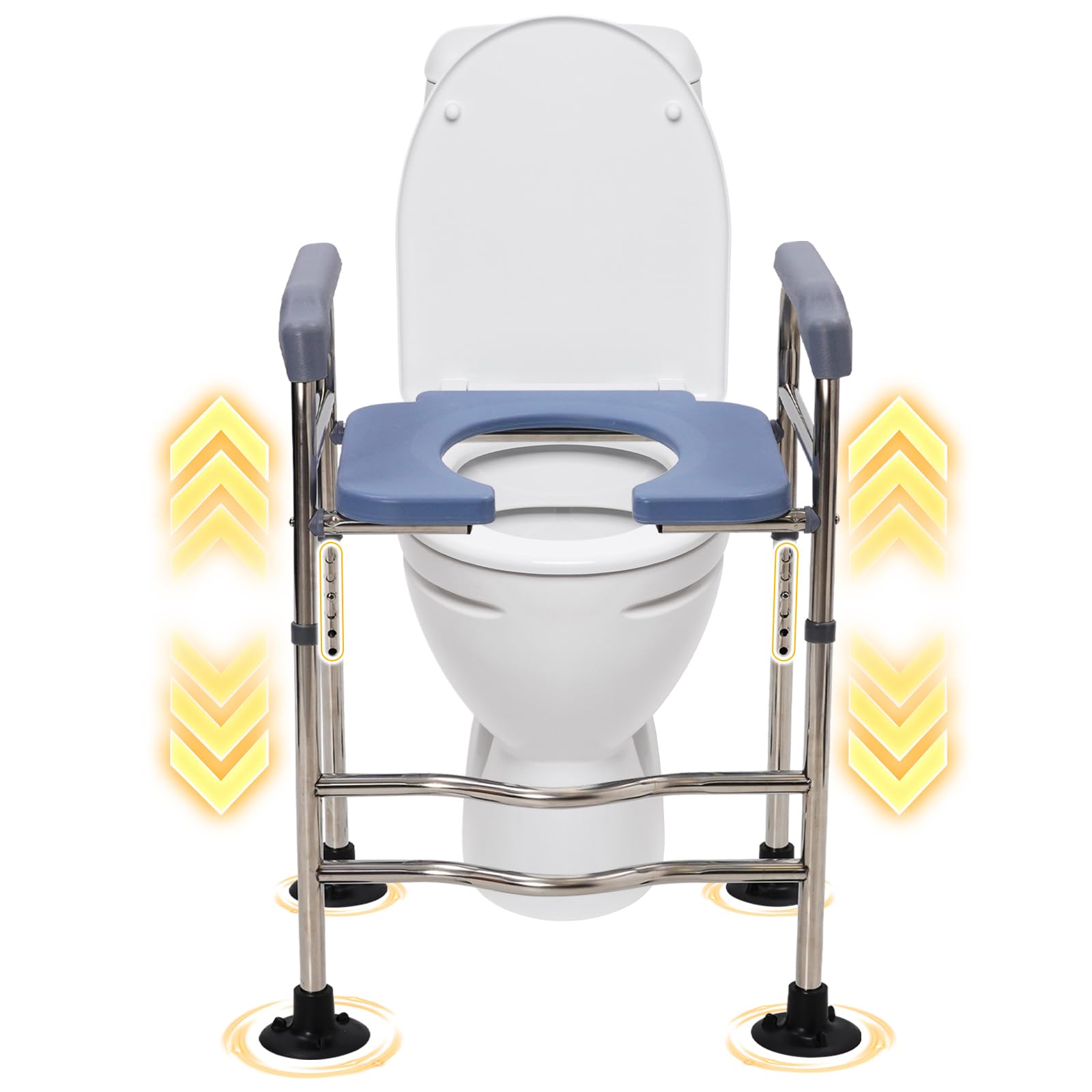 Rialzo Per Water Per Anziani, Sedia WC Regolabile In Altezza. Alzawater Per Protesi Anca. Altezza 64-74 Cm, 48 x 38 Cm, Adatto Ad Anziani, Donne Incinte E Persone Con Mobilità Ridotta.