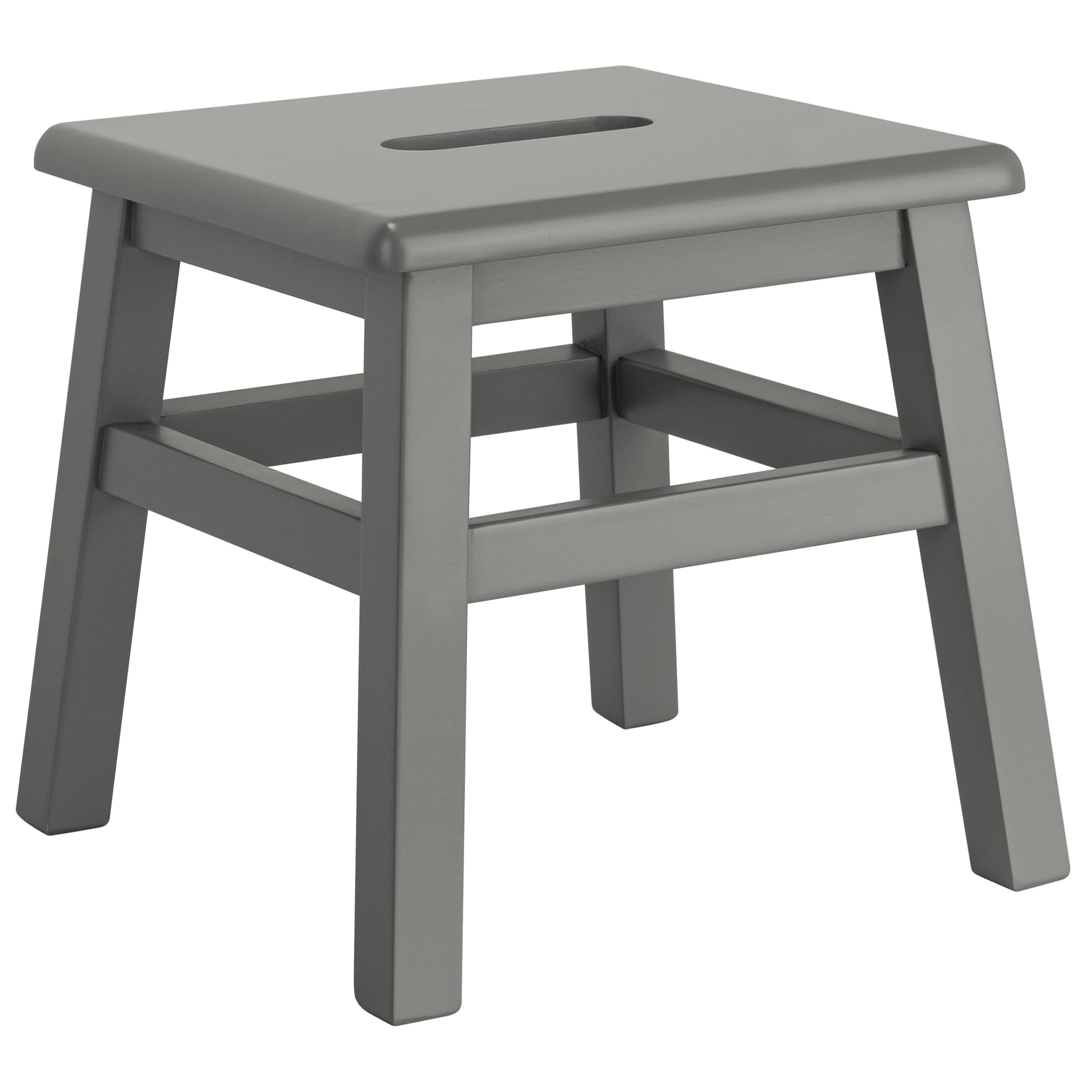 eHemco Solid Hardwood Step Stool for Adults and Kids, 12.25 Inches, Gray