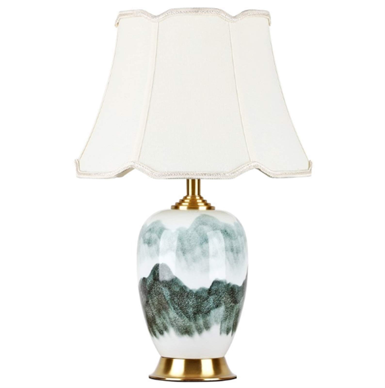 asdchZen Desk Lamp, New Chinese Classical Ceramic Table Lamp, Hotel Living Room Bedroom Study Decoration Bedside Lamp