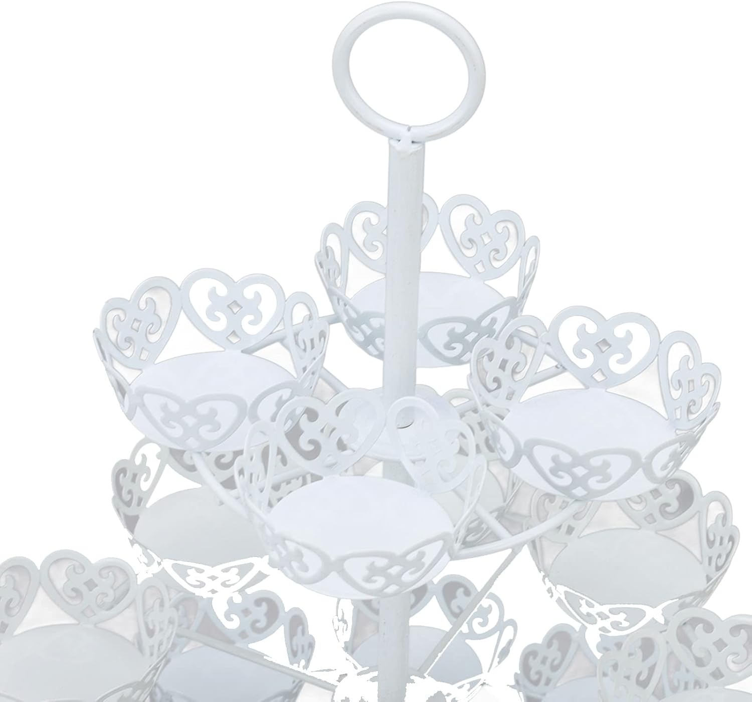 Cupcake Tower, 3 Tier Cupcake Stand, Metal Round Cupcake Holder for 24 Cupcakes, Pastry Display Dessert Serving Platter for Birthday Wedding Party Decoration, 12.2x12.2x14in