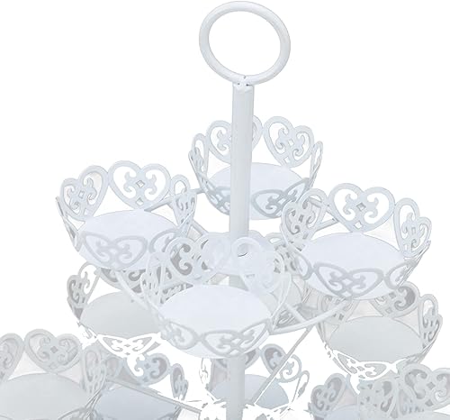 Miniatura 7 de Torre de magdalenas, soporte de torre para tartas de tazas, decoraciones de fiesta, soporte de cupcakes para 24 cupcakes de 3 niveles de pastelería,