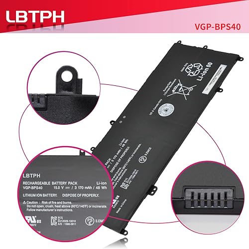Miniatura 3 de VGP-BPS40 Batería para Sony VAIO Flip SVF 14A 15A SVF14N SVF14N11CXB SVF14NA1UL SVF15N17CXB SVF15N18PXB SVF15N23CGS SVF15N27CGB SVF15N27CGB