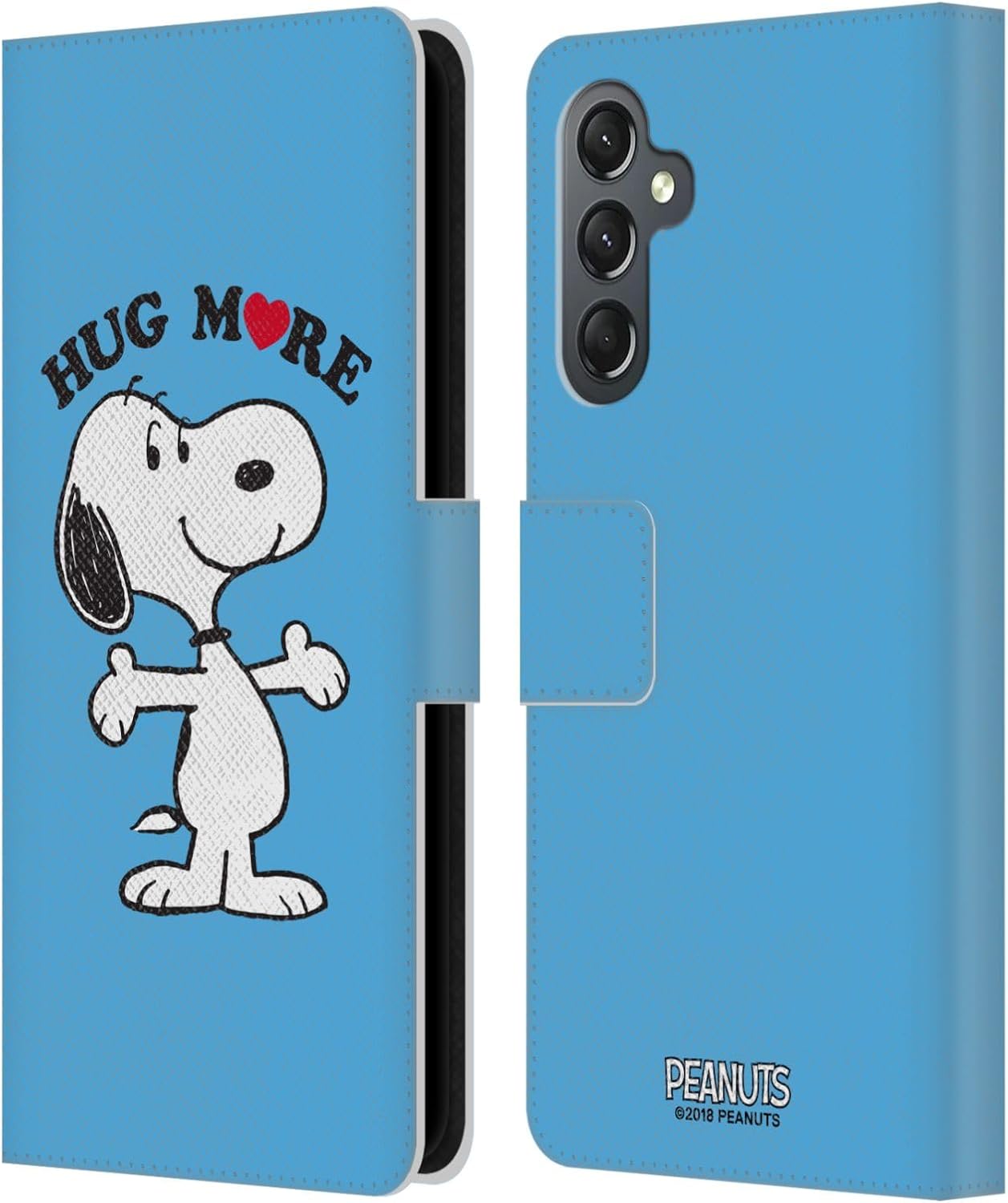 Head Case Designs Officially Licensed Peanuts More Snoopy Hug Leather Wallet Case Compatible with Samsung Galaxy A25 5G