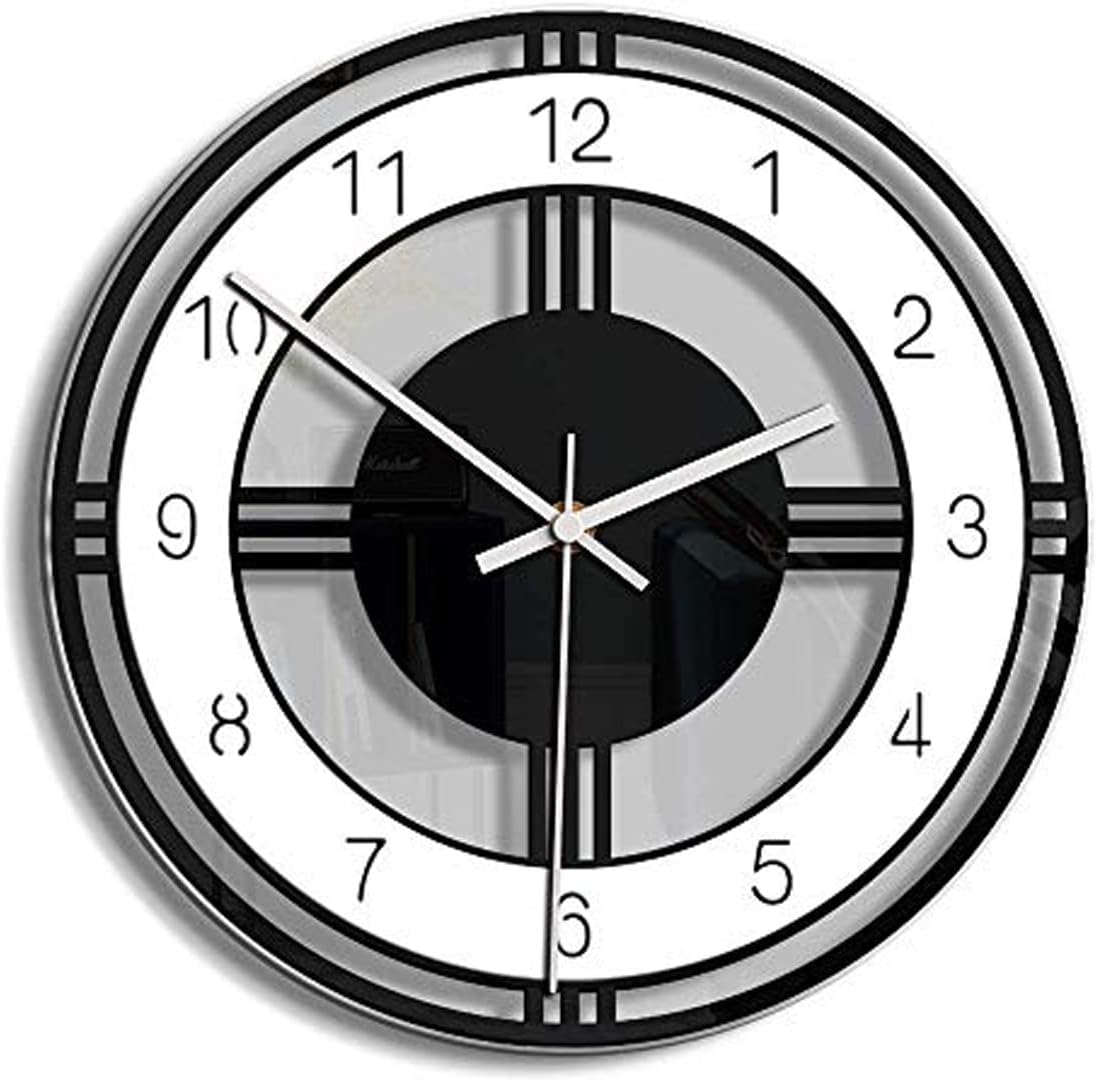 AVEKI Silent Wall Clock, 11 inch Non Ticking Acrylic Irregular Round