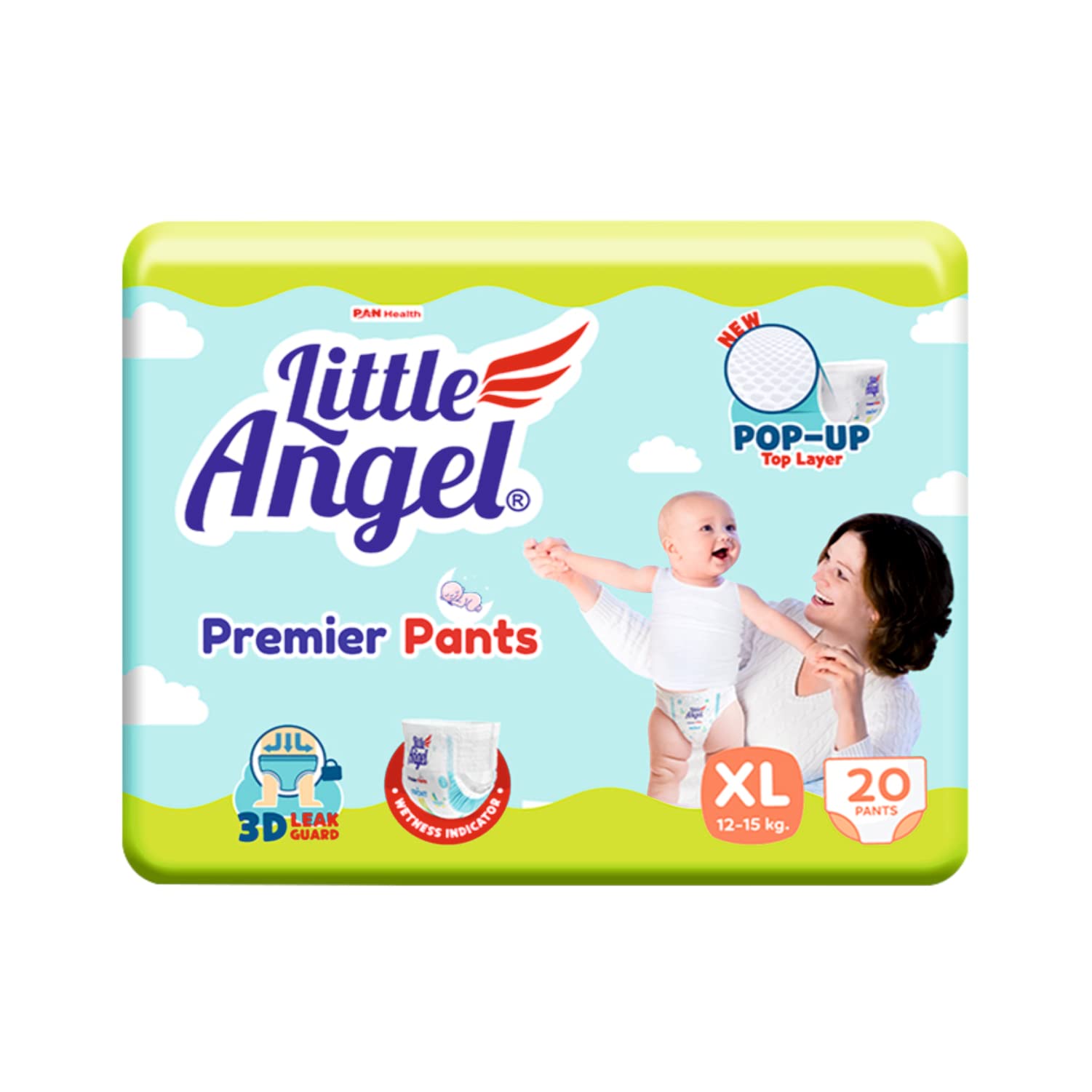 Little Angel Premier Pants Baby Diapers, Extra Large (XL) Size, 20 Count, Cottony Soft Material, Breathable, Extra Dry Core, Stretchable Sides, Pack of 1, 12-15 kgs-image-33