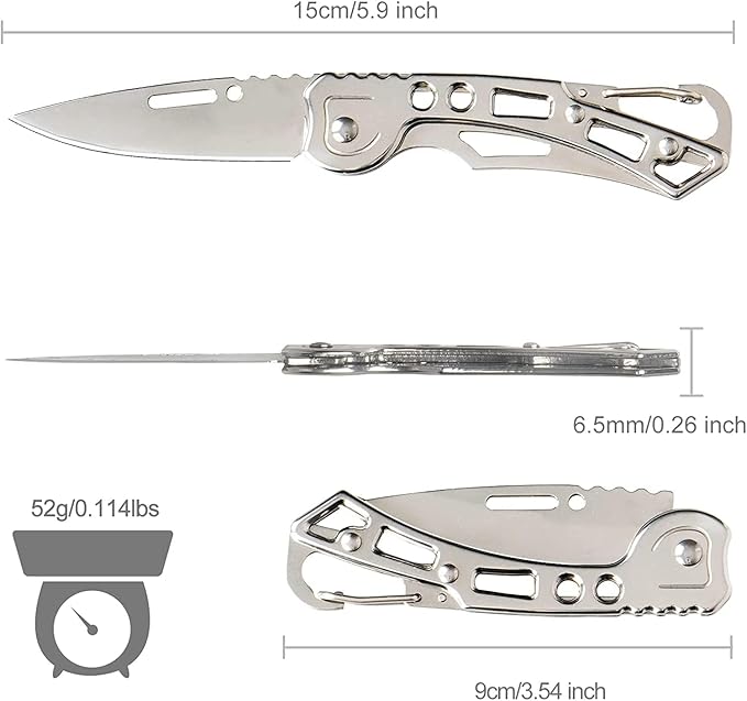 SYOSI Pocket Knife, 420HC High Performance Stainless Steel 58HRC Hardness Folding Knife with Pocket Clip, Ultra Portable for Camping Hiking Backpacking