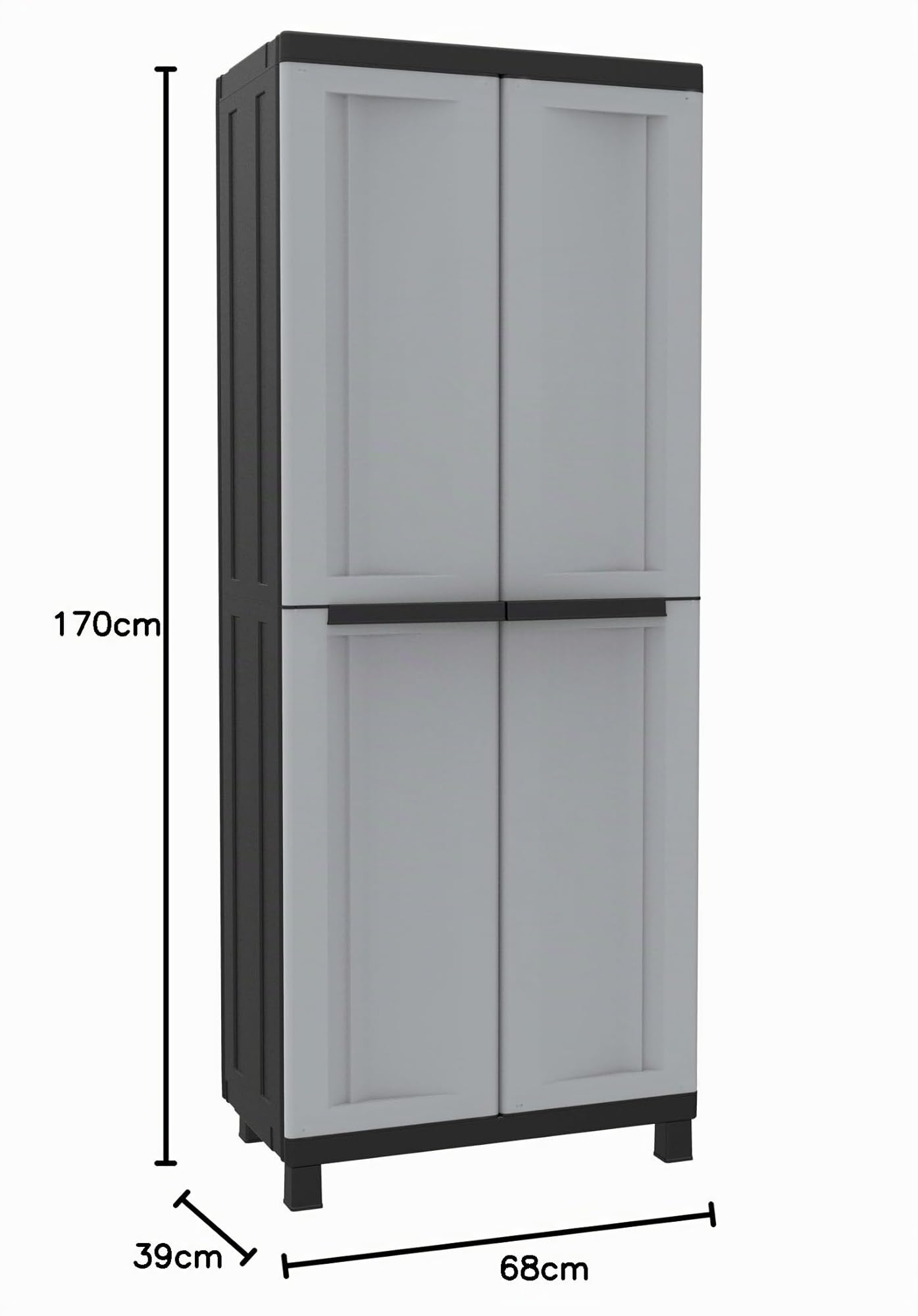 Terry, Twist Black 2680, Armario 2 Puertas, 3 Estantes Internos. 68x39x170 cm