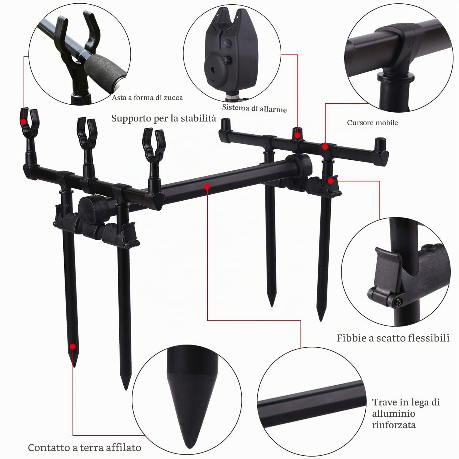 Sougayilang - Supporto per canna da pesca alla carpa