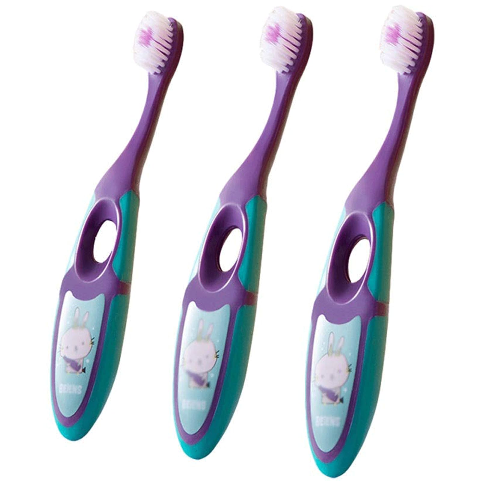 Cura Orale Spazzolino da Denti per Bambini con setole morbide, spazzolino Manuale per sorrisi Luminosi e Denti e Gengive sani, Confezione da 3 spazzolini per Bambini dai 3 ai 6 Anni Regalo