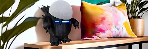 Miniatura 6 de Splin Soporte de mesa compatible con Amazon Alexa Smart Speaker Echo Dot (4ª y 5ª generación) y Apple HomePod Mini, estilo Echosaurus (negro)