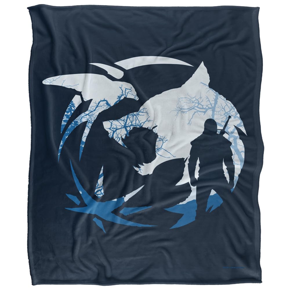 The Witcher Logo Silhouette Blanket - Silky Touch Super Soft - 152 x 127 cm