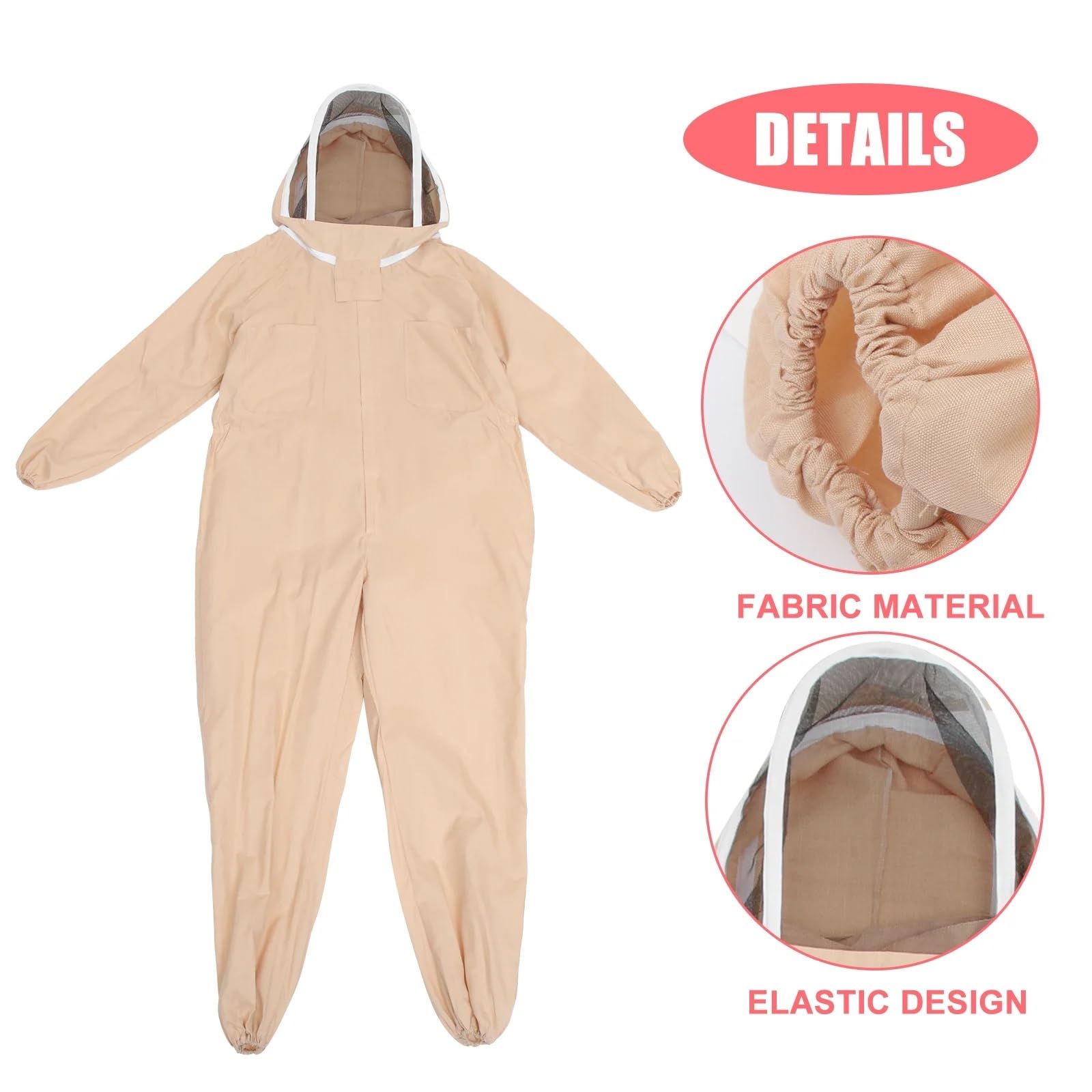 Tuta Apicoltore Protettivo anti ape Pratico abbigliamento traspirante for l'apicoltura Cappuccio in velo con guanti Forniture for Tuta protettiva for il corpo(L)