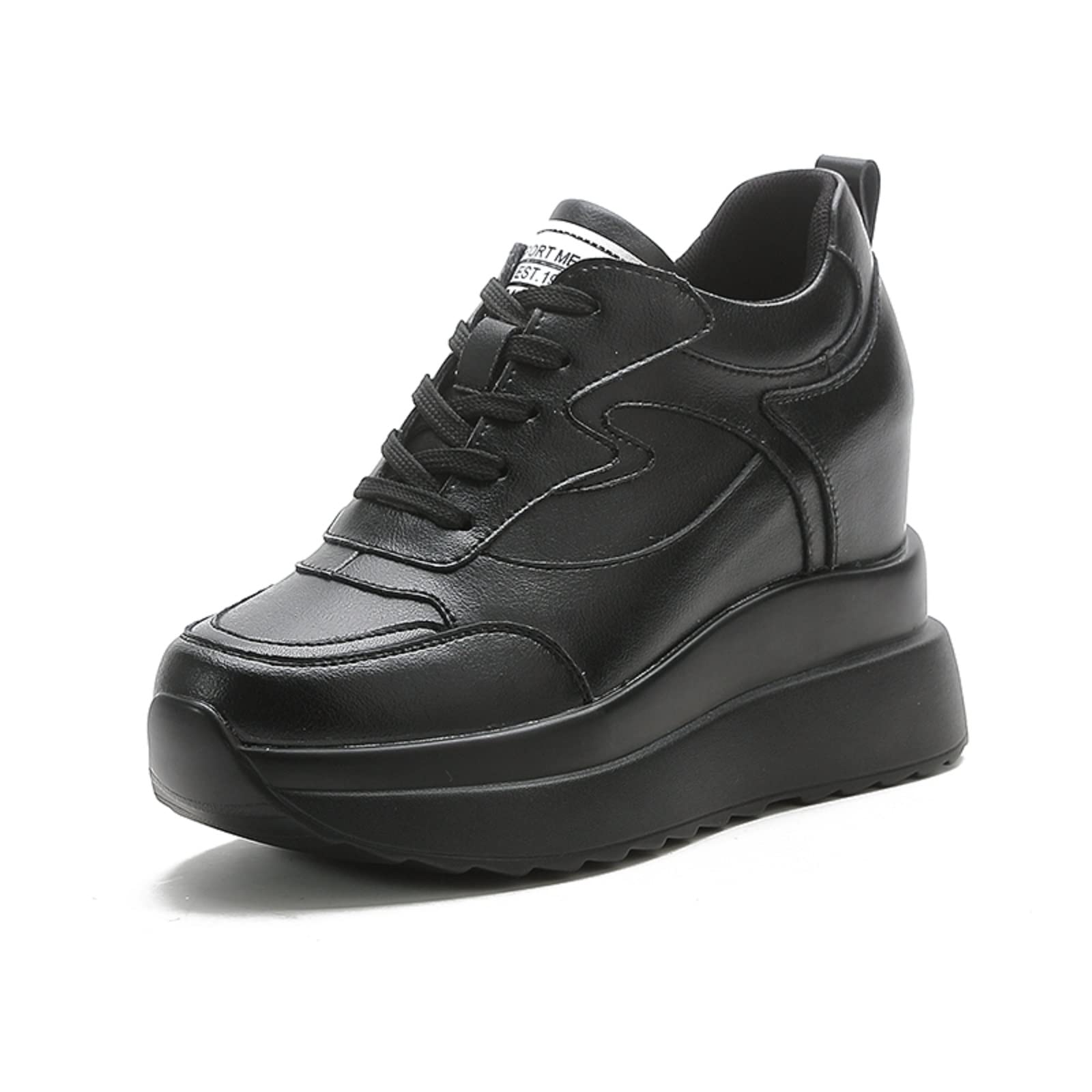 AONEGOLD Sneakers Zeppa Interna Donna Scarpe da Ginnastica Moda Pelle Alte Piattaforma Sportive Casual Scarpe Zeppa Interna con Tacco 10 cm