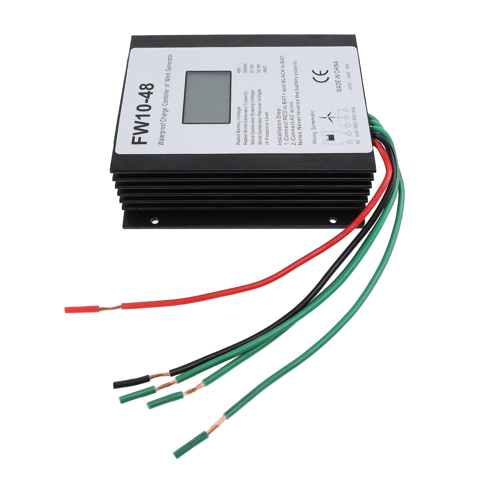 Kontroler ładowania Turbiny Wiatrowej, Wodoodporny Kontroler Turbiny Wiatrowej 48V 1000W IP67, ładowania Wiatru z Wyświetlaczem LED dla Systemów Generatorów Turbin Wiatrowych 48V