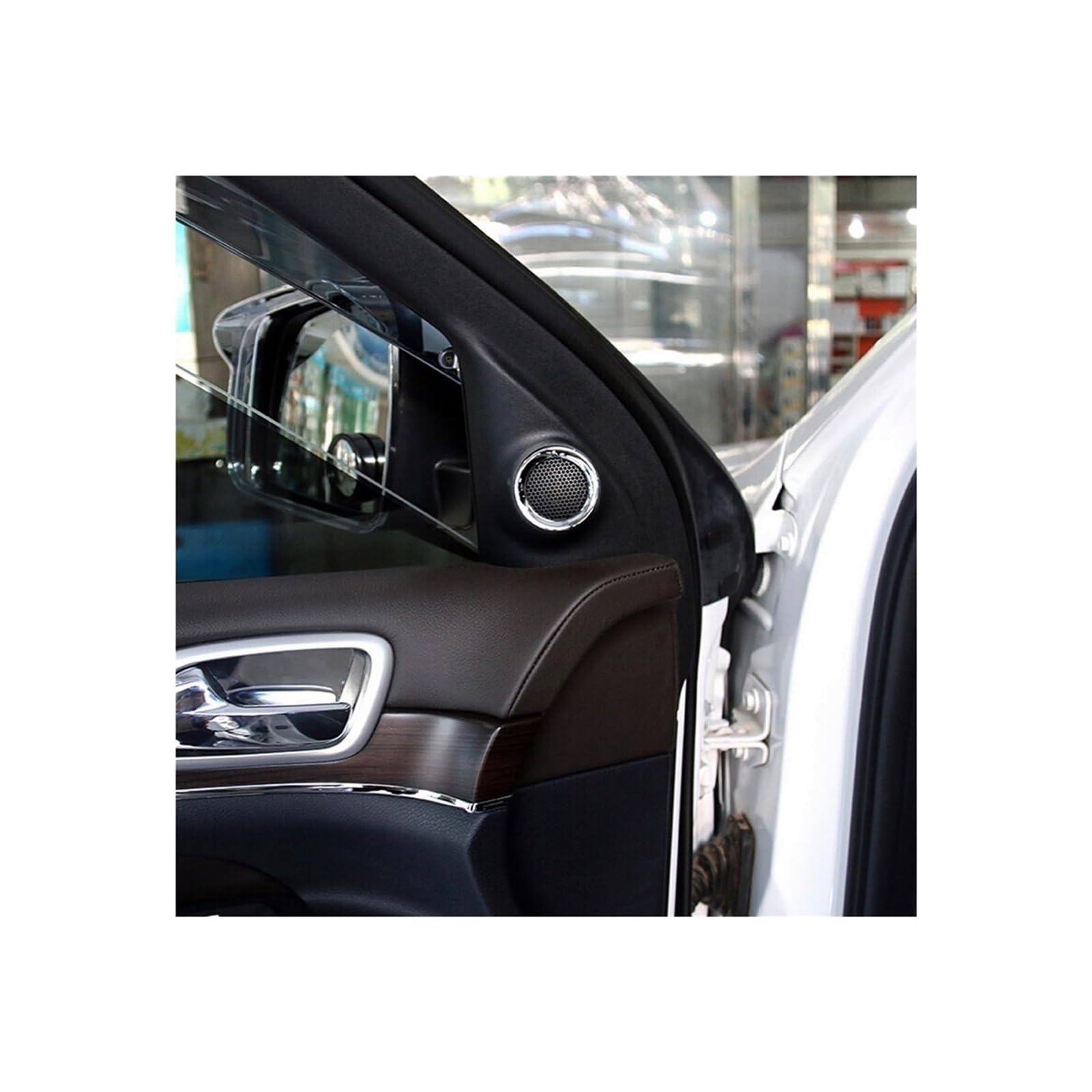 Audio Lautsprecherabdeckung Für Jeep Für Grand Für Cherokee 2011–2020 Autotürlautsprecher Stereo Dekor Abdeckung Lautsprecherblende Audio(A-Bright Silver)