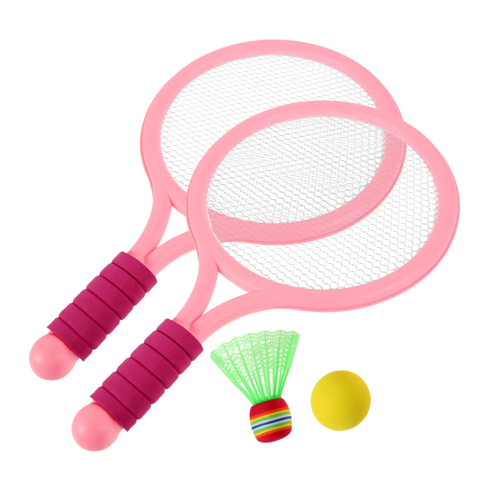 YARNOW 1 Set Badminton Racket Set Rackets Balls Tennis Fun for Family Bonding Interactive Outdoor Indoor Sports for Development Coordination Skills
