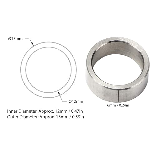 Vista 35 de Kit espaciador de arandela de acero inoxidable – 10 piezas de 0.591 in de diámetro exterior x 0.472 in de diámetro