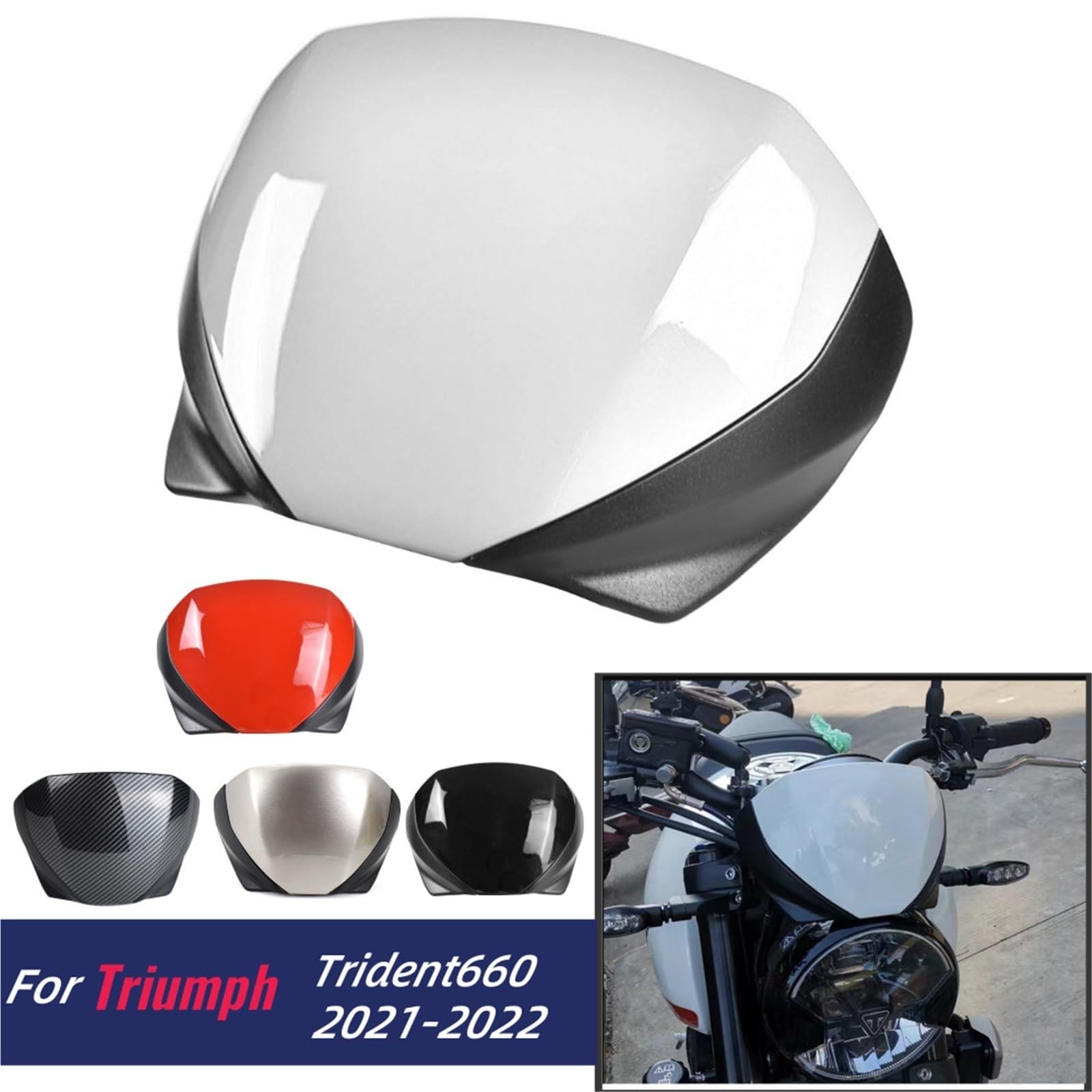 Parabrezza Moto Spoiler Adatto per Trident 660 adatto per Triumph Trident660 2021 2022 2023 Deflettori d'aria per parabrezza anteriore per moto(Carbon Fiber look)