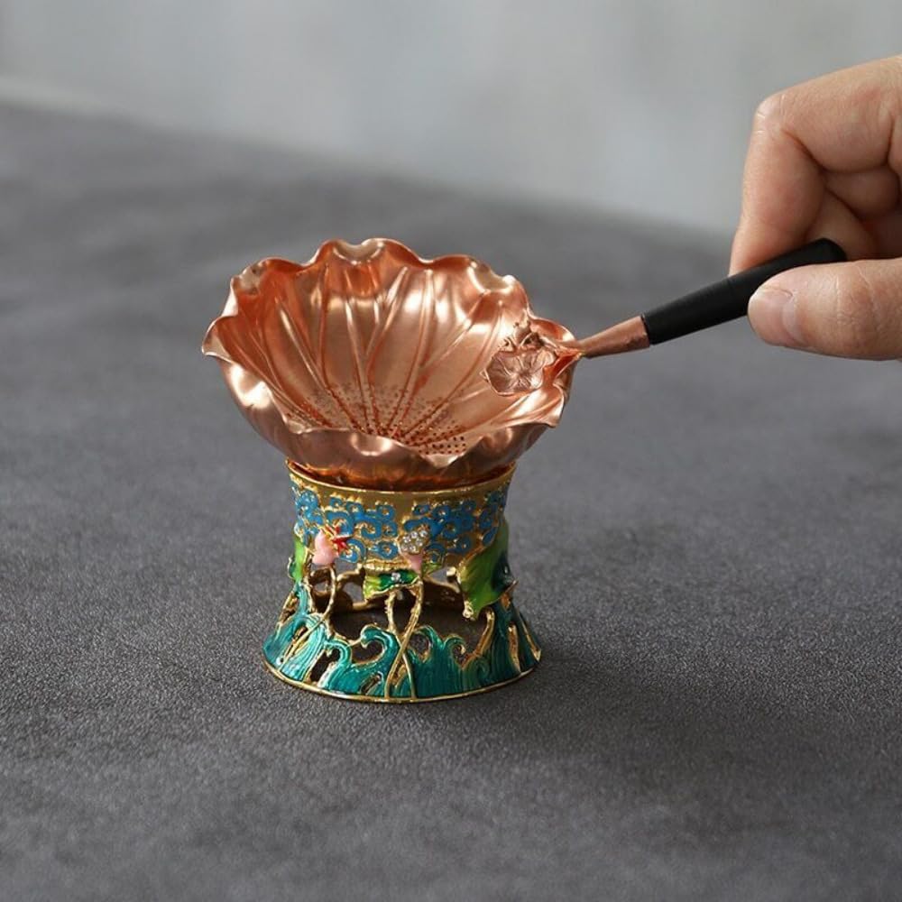 1 colador de té de Cobre con tradición China, Juego de Accesorios para filtros de té
