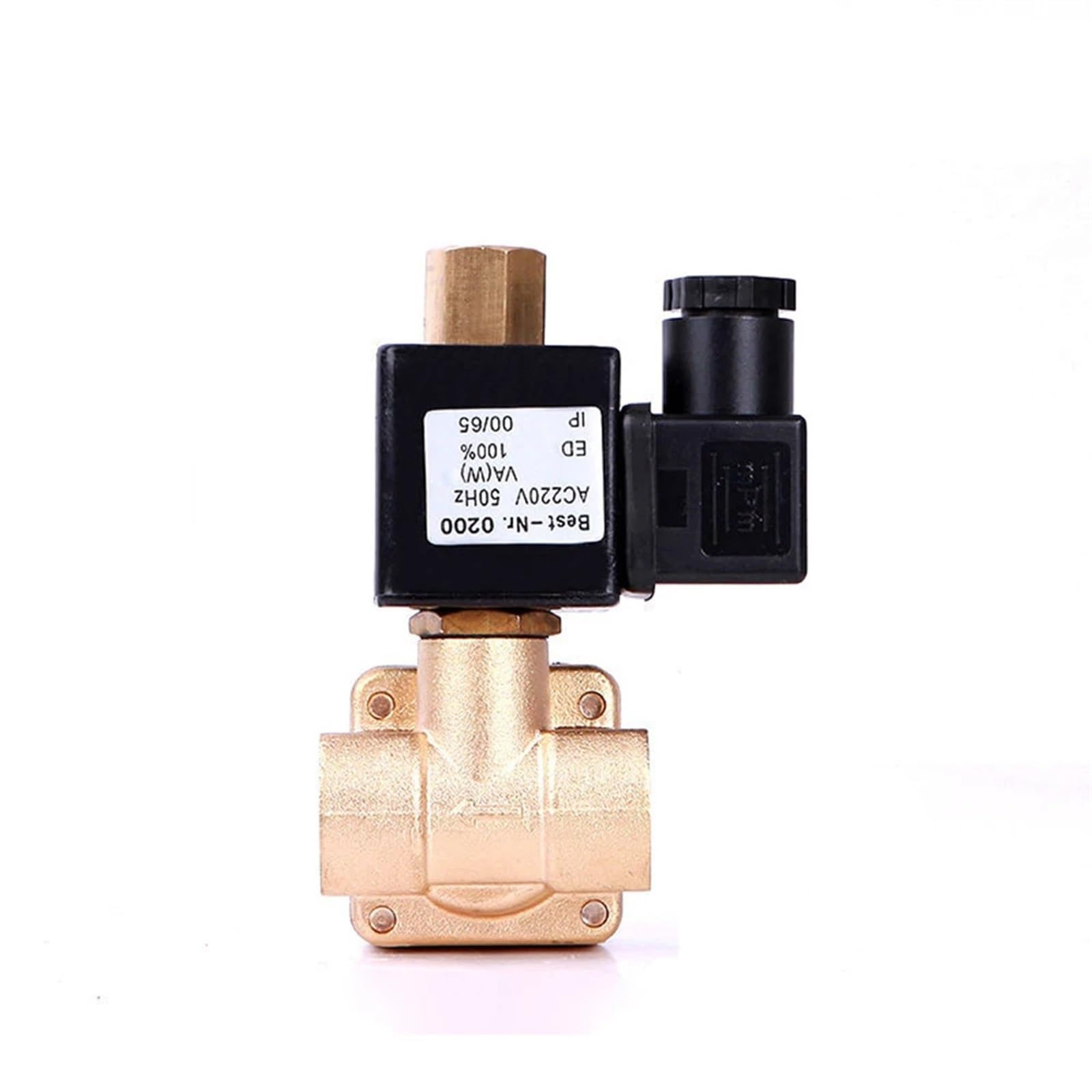3/8" Normally Open Brass High Pressure 0955 Solenoid Valve 110 V 24 V 12 V 24 V (BSP-12VDC-EPDM-SEAL)