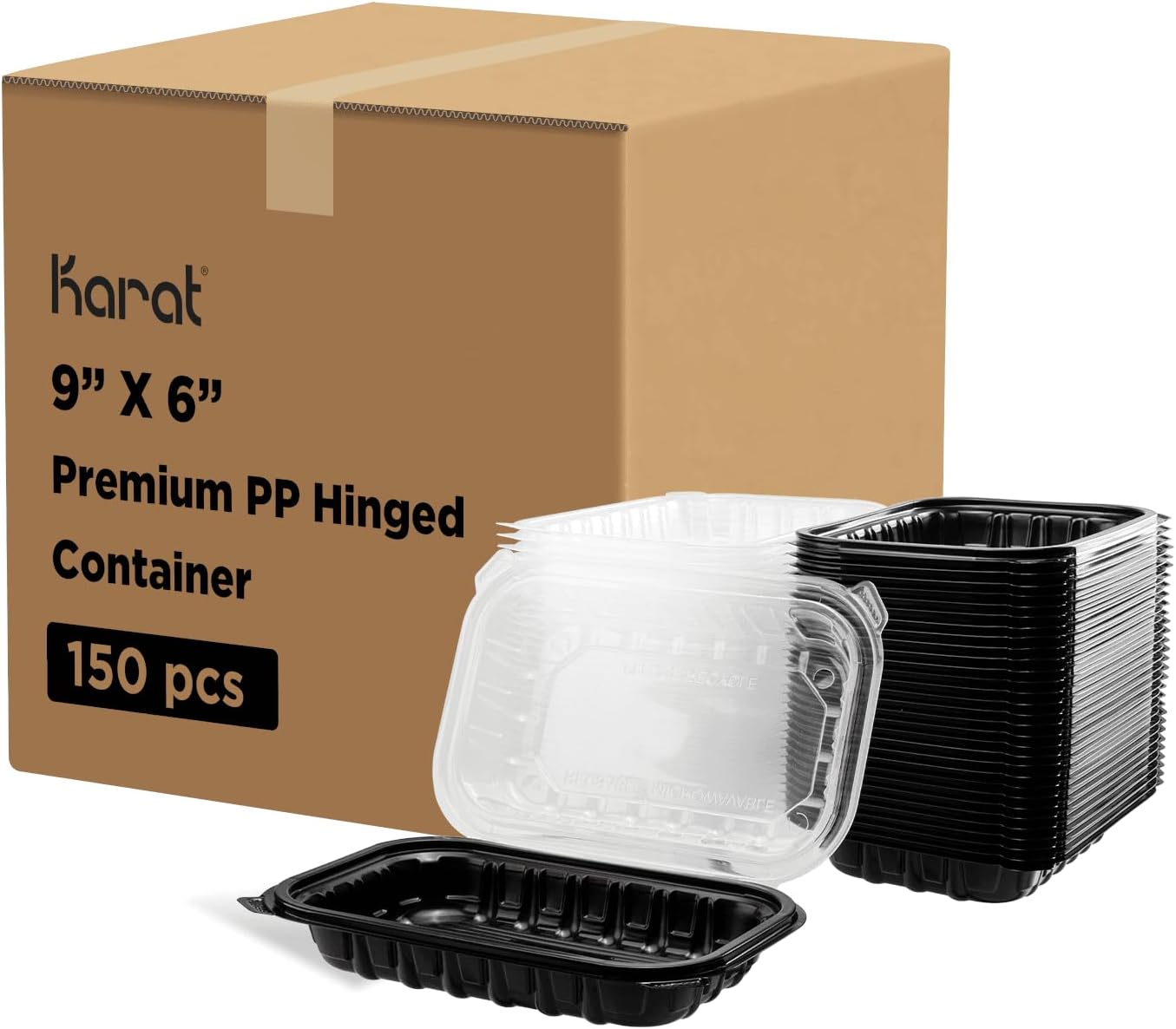Karat Premium PP Hinged Container, Take Out Food Containers