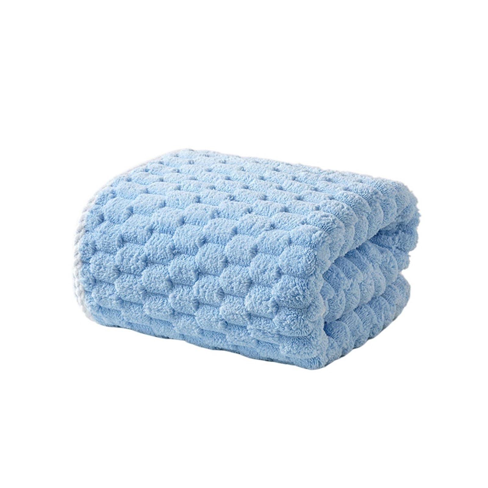 FGUJSUR Bath Towel 1 Pcs Large Coral Fleece Bath Towel, 90 * 180cm/70 * 140cm, Light, Soft And Comfortable, Absorbent And Quick Drying(Blue,70x140cm)