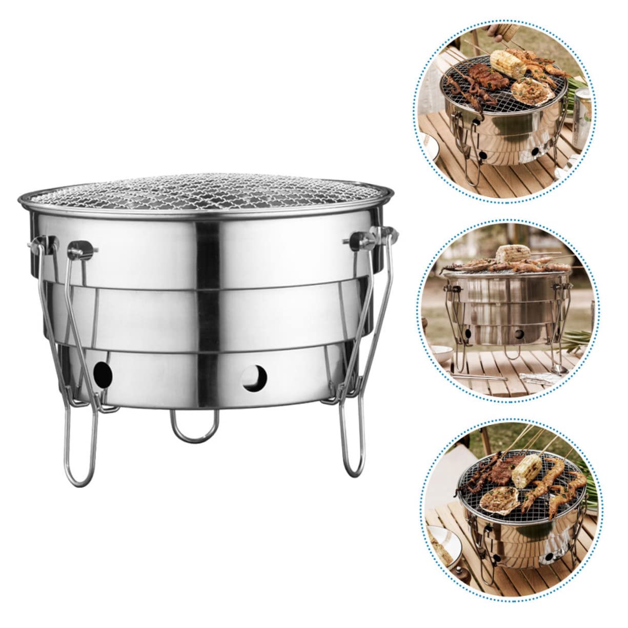 VANZACK Plancha Barbacoa Portátil Parrilla Inoxidable Para Camping Picnic y Fiestas El Jardín