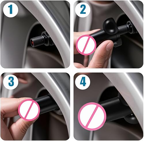 Miniatura 8 de 16 tapas de vástago de válvula de broma de neumático, tapa universal luminosa para válvula de neumático, brilla en la noche, accesorio de rueda para