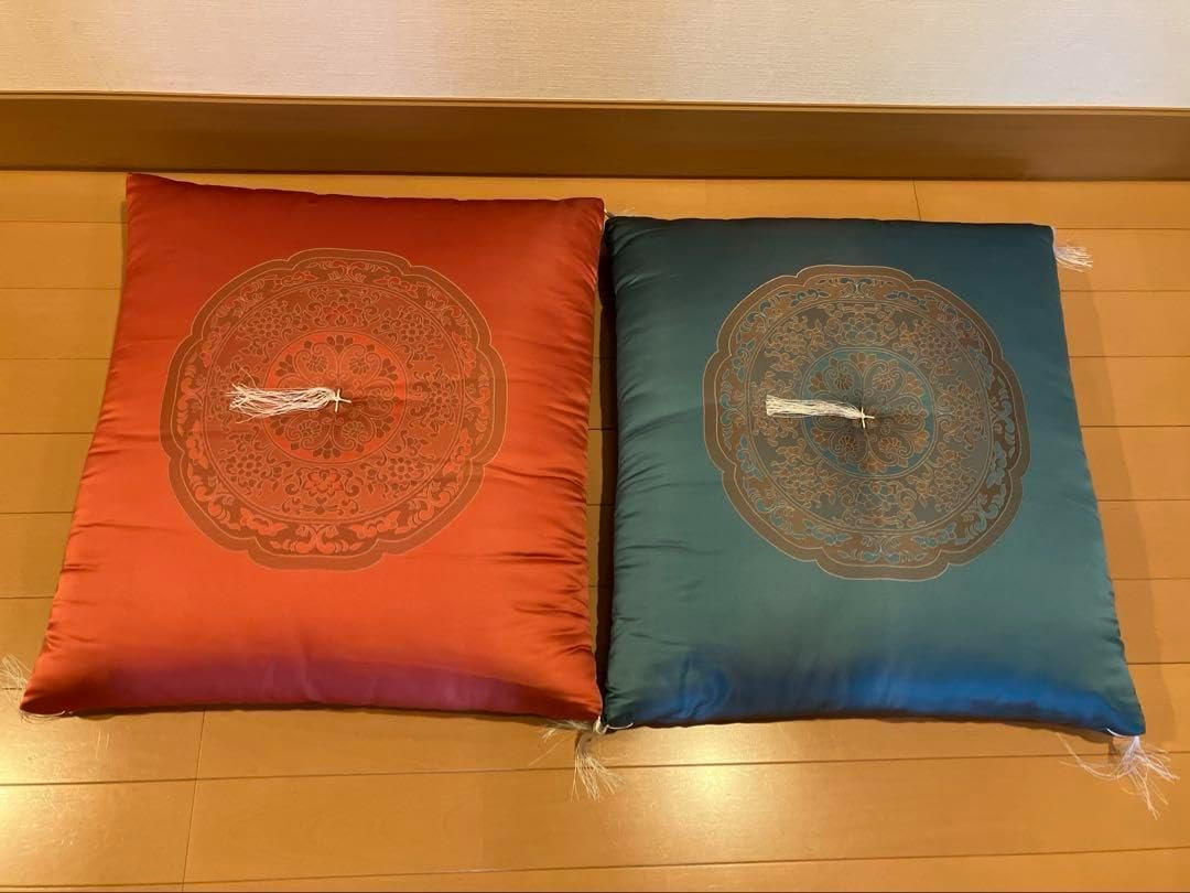 正絹　夫婦座布団 180-43>日本製 夫婦判 座布団 67×71cm 古希 喜寿 卒寿 お祝い 祝事