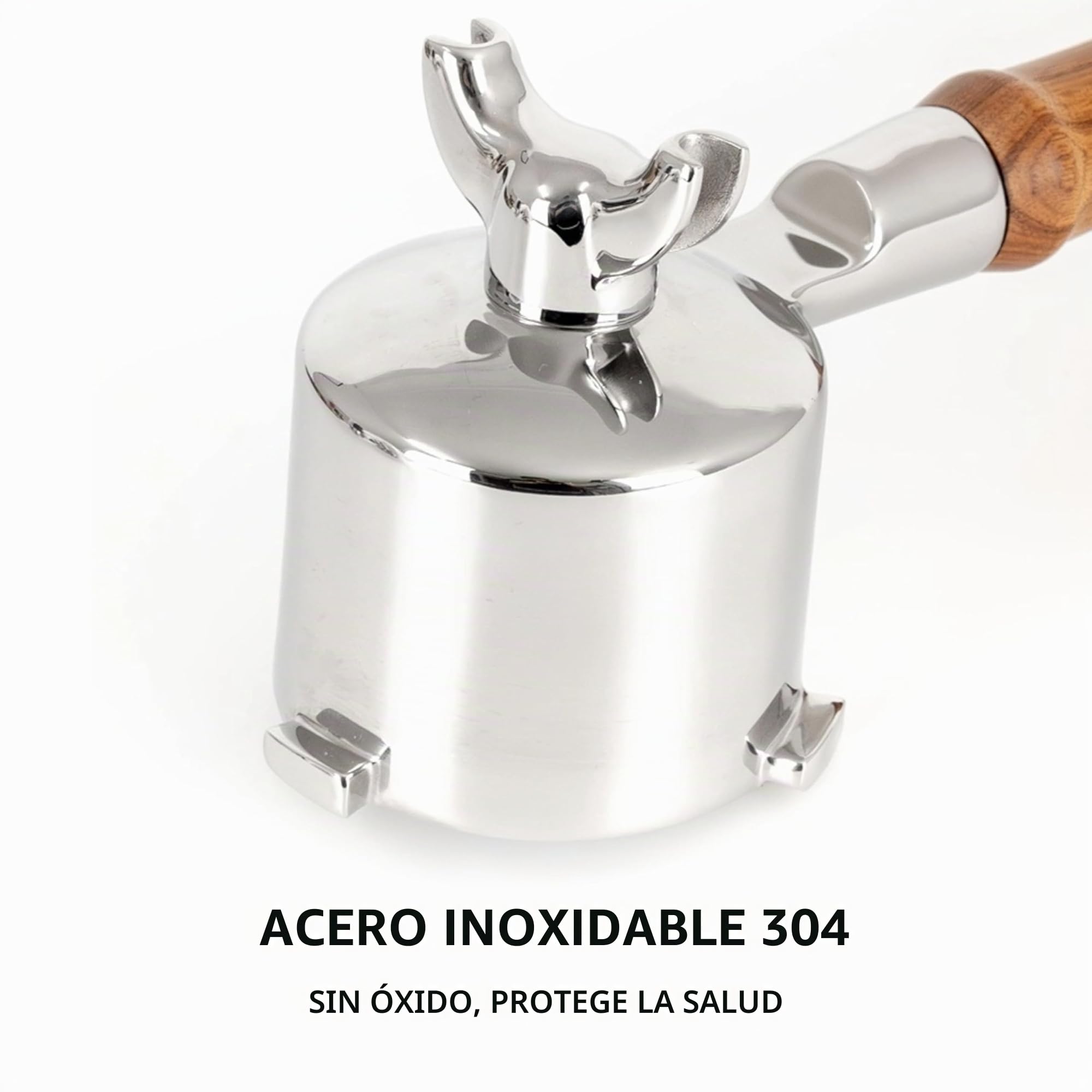 NEOUZA Portafiltro espresso de 51 mm con doble boquilla compatible con Delonghi La Specialista EC9155/9255/9335/9355/9665/9865, acero inoxidable 304