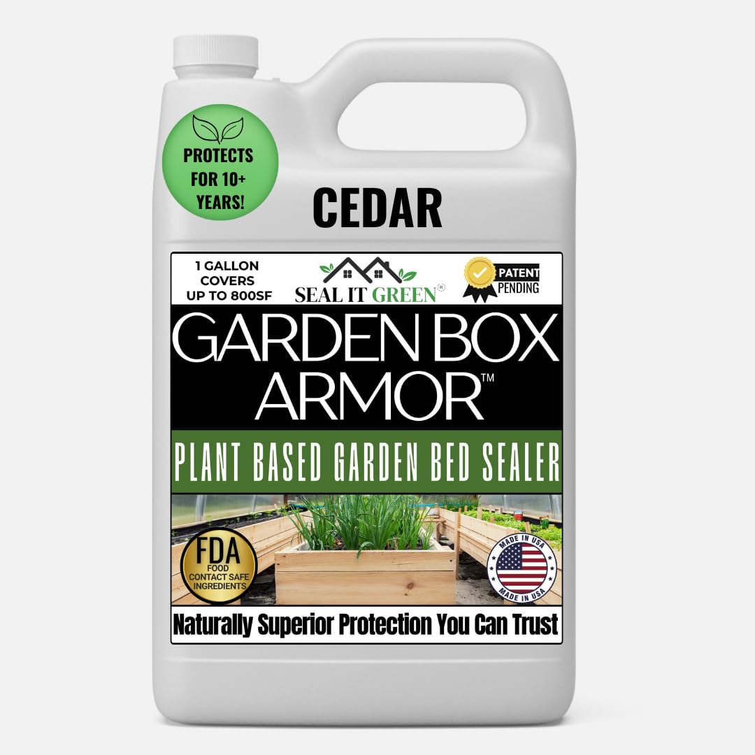 Sponsored Ad - Seal It Green Cedar Garden Box Sealer-Plant Based, Non-Toxic and Non-Leaching Garden Bed Wood Sealer. Helps Protect Cedar & All Wood Types Used for Raised Bed Gardens. Zero Toxic Chemicals (