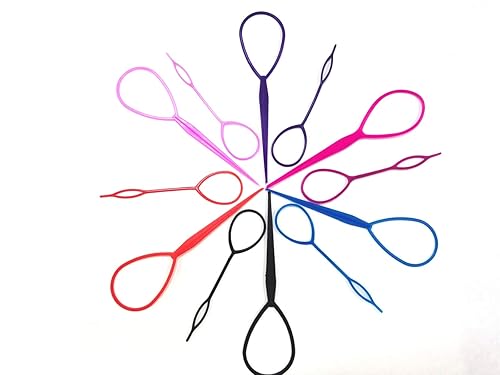 Miniatura 6 de Pinza para el cabello, 12 piezas de plástico Magic Topsy accesorios para trenzar el cabello, lazo de herramienta de trenza francesa para peinar el