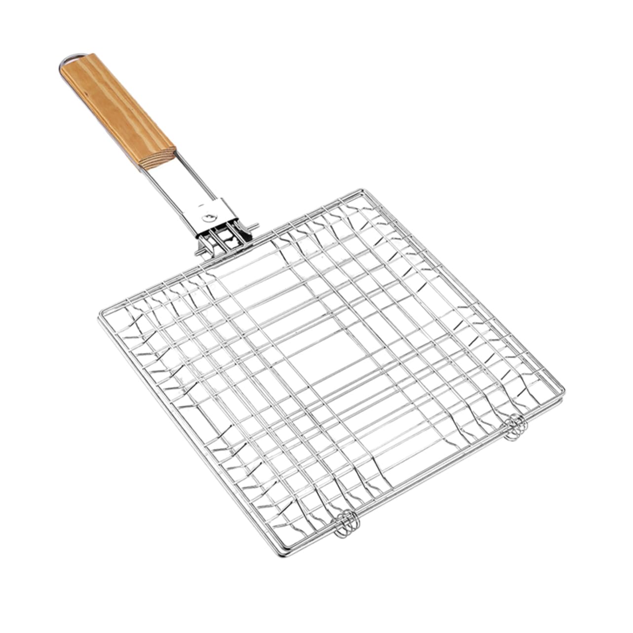 Sosoport Fish Grilling Basket Folding Bbq Accessory for Outdoor Cooking for Fish Vegetables Durable Easy to Clean for Camping Picnics